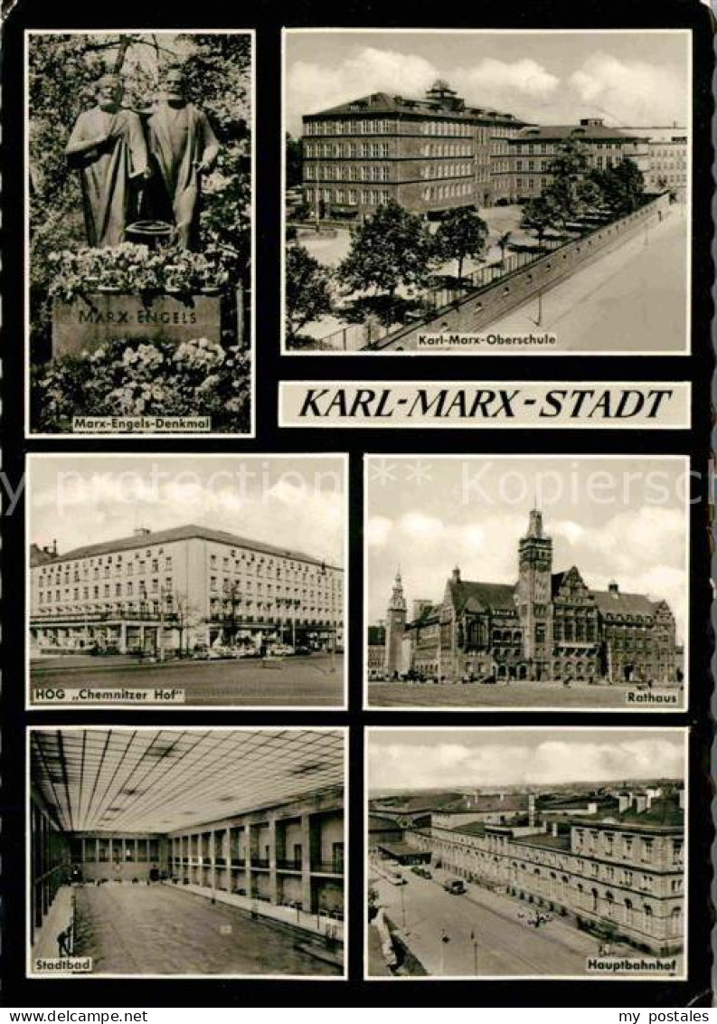 72647418 Karl-Marx-Stadt Marx-Engels-Denkmal Restaurant Chemnitzer Hof Rathaus K - Chemnitz