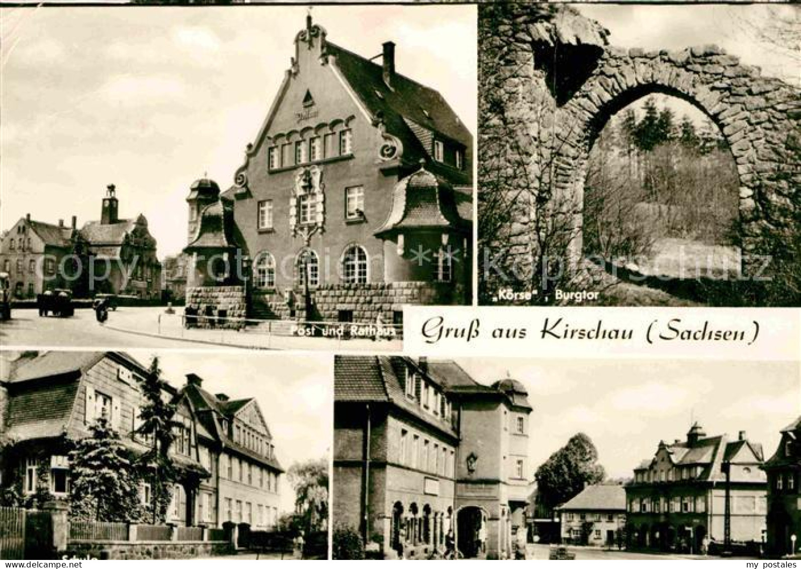 72647291 Kirschau Koerse Burgtor Post Rathaus Schule  Kirschau - Kirschau