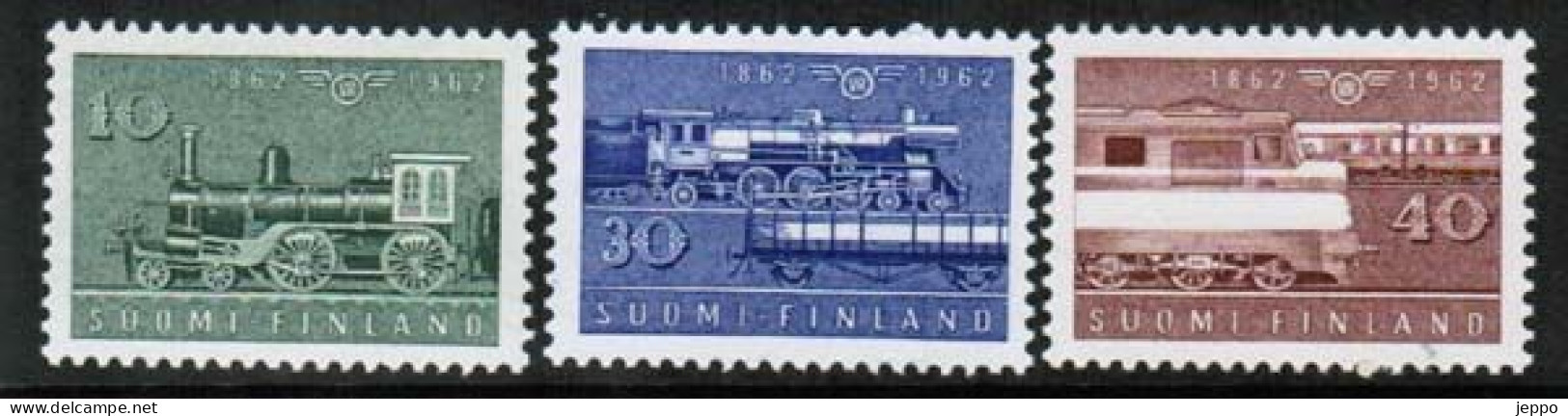 1962 Finland Trains Complete Set  **. - Unused Stamps