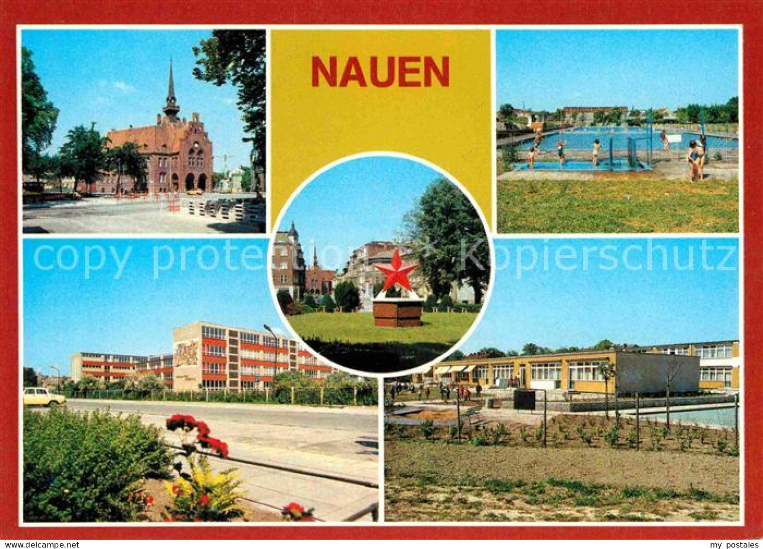 72646130 Nauen Havelland Rathaus Freibad Wilhelm Pieck Oberschule Sowjetisches E - Nauen
