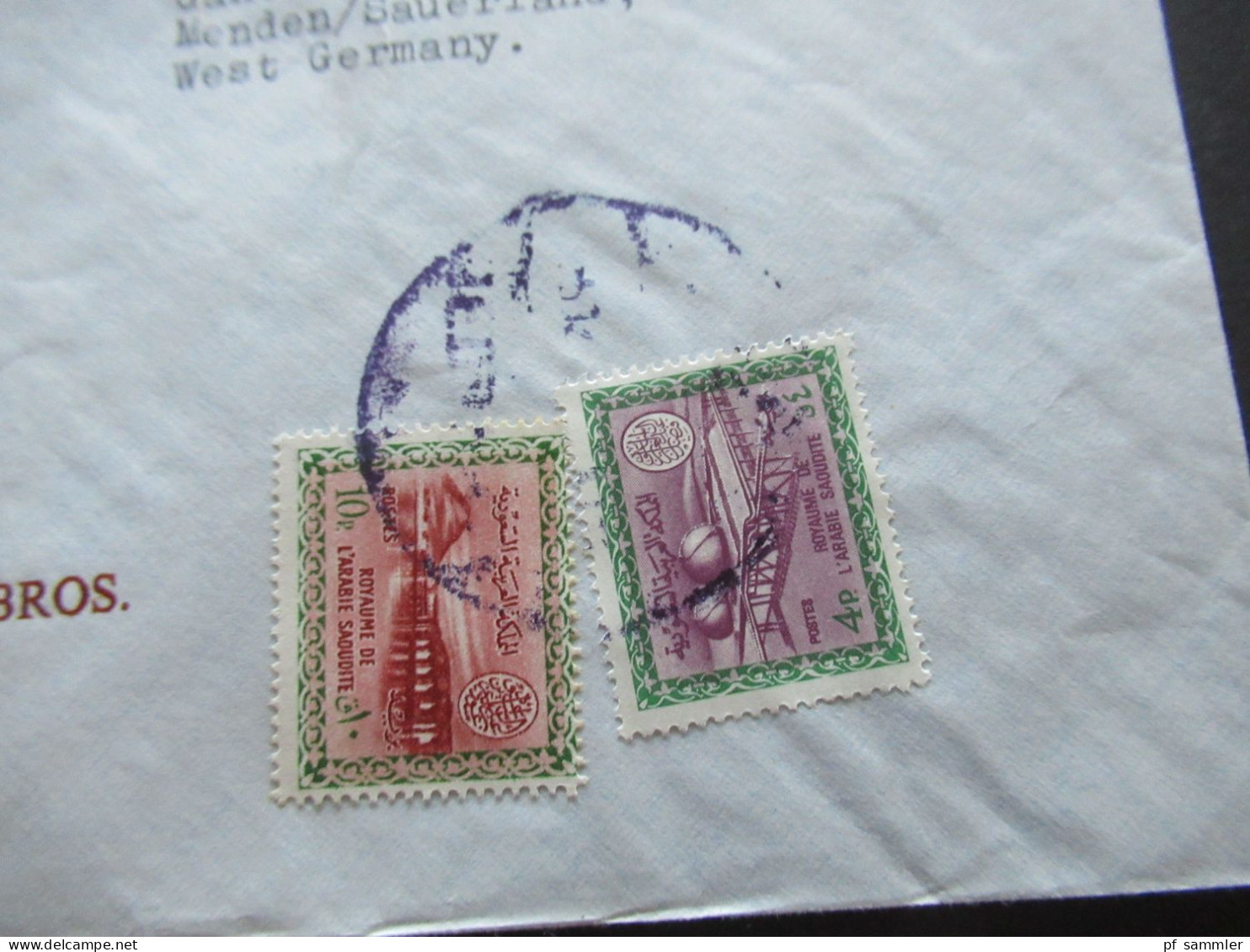 Asien Saudi Arabia um 1965 4x Firmenumschläge Jeddah Saudi Electric und E.A. Juffali Bros. Air Mail / Luftpost