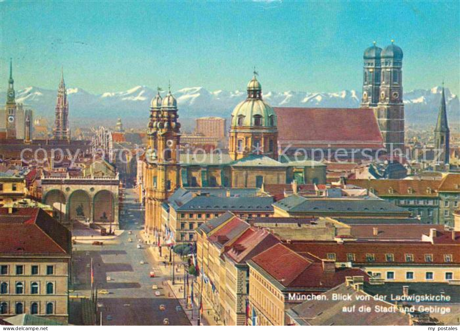 72644773 Muenchen Blick Von Der Ludwigskirche Auf Die Stadt Und Gebirge Frauenki - Muenchen