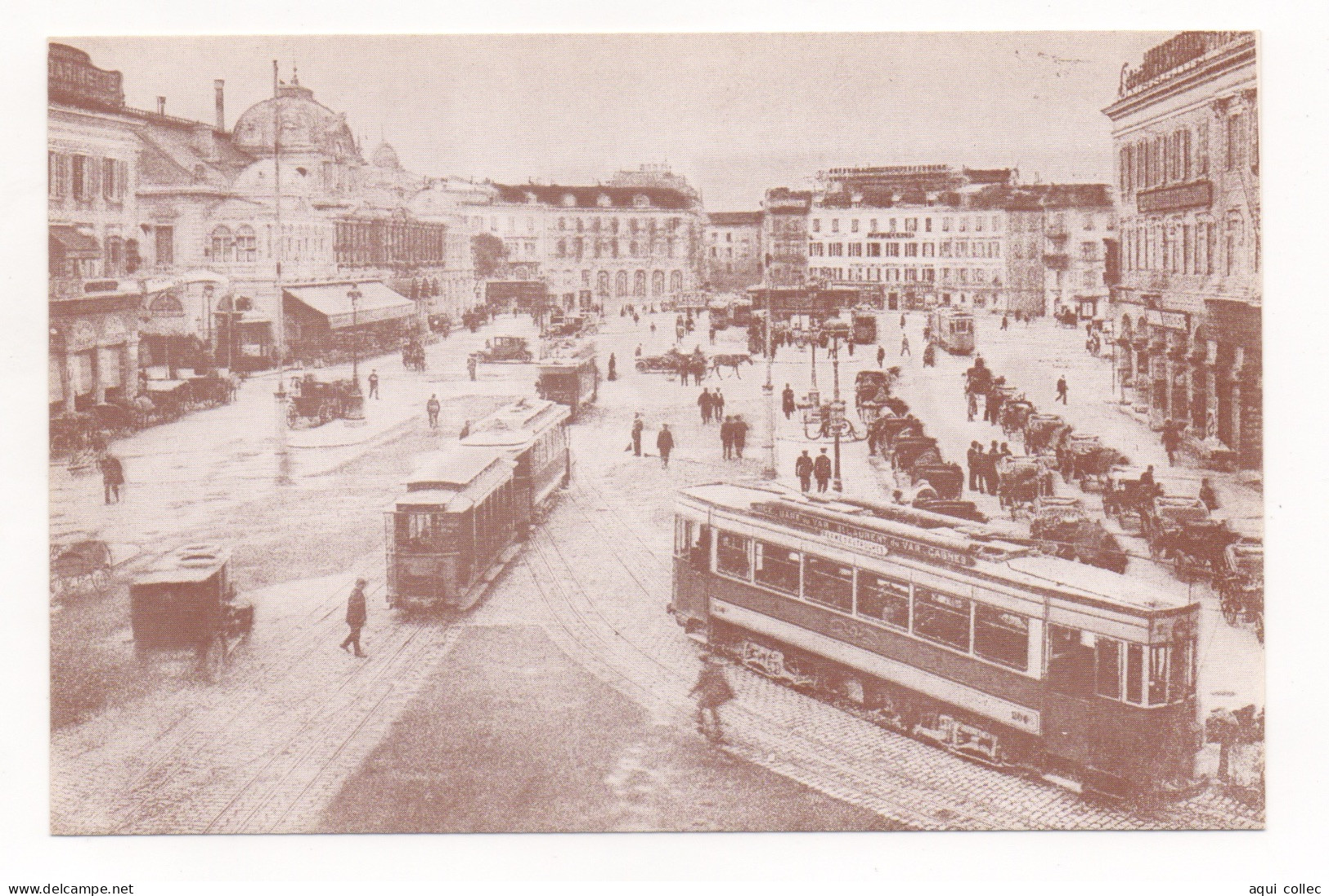 NICE - LA PLACE MASSÉNA VERS 1912 - REPRODUCTION D'UNE CARTE ANCIENNE - Strassenbahnen