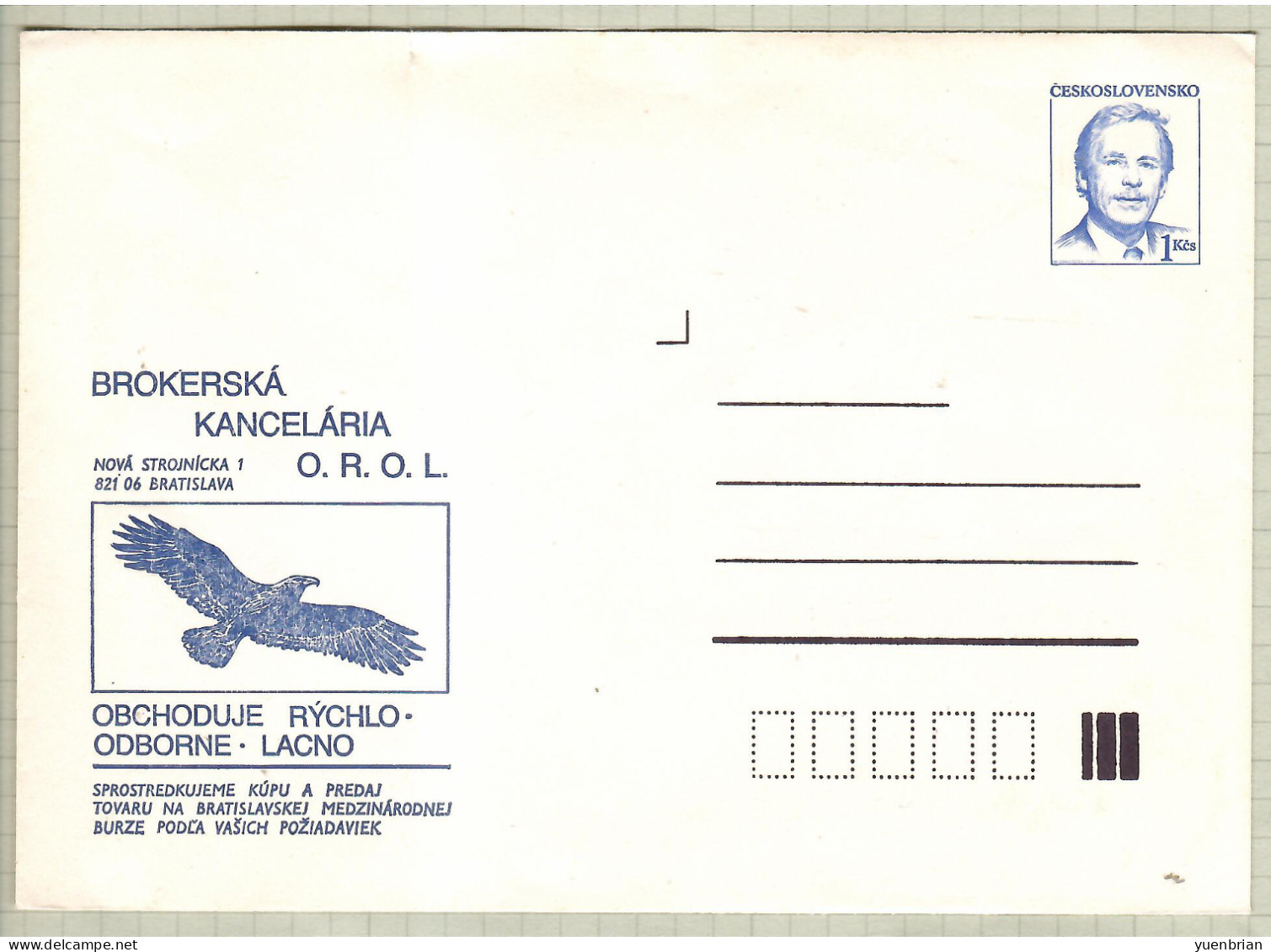 Czechoslovakia, Pre-Stamped Cover, MNH** - Eagles & Birds Of Prey
