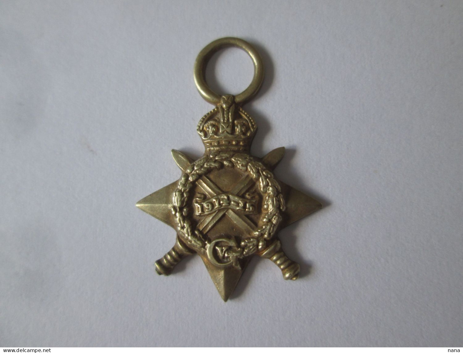 Medaille Miniature Victoire Etoile Britanique 1914-15 PGM/WW1 British 1914-15 Star Miniature Medal Victory,size:23x18 Mm - Grande-Bretagne