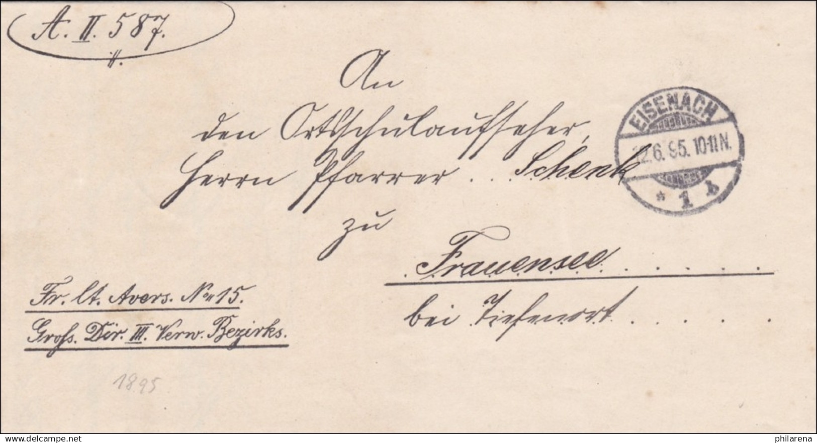 Eisenach Nach Frauensee 1895 - Briefe U. Dokumente