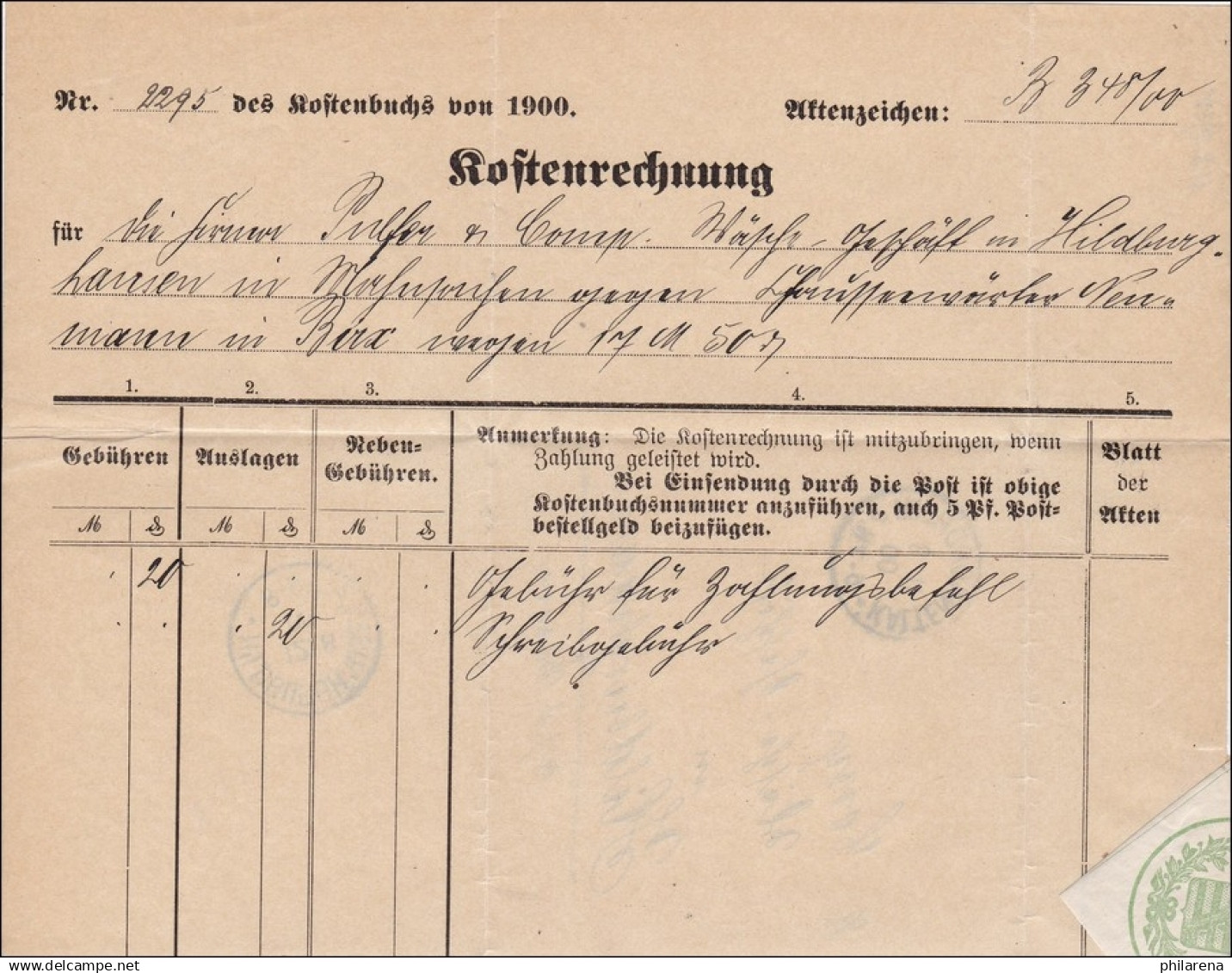 Kaltennordheim 1900 Nach Hildbughausen - Covers & Documents