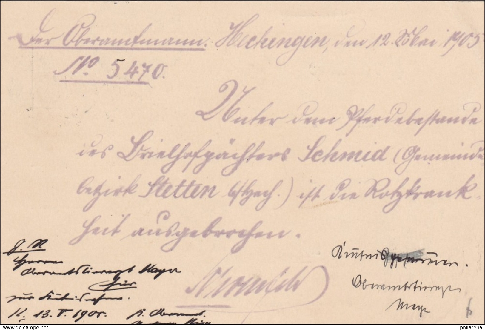 Postkarte Nach Rottenburg Am Neckar 1905 - Lettres & Documents