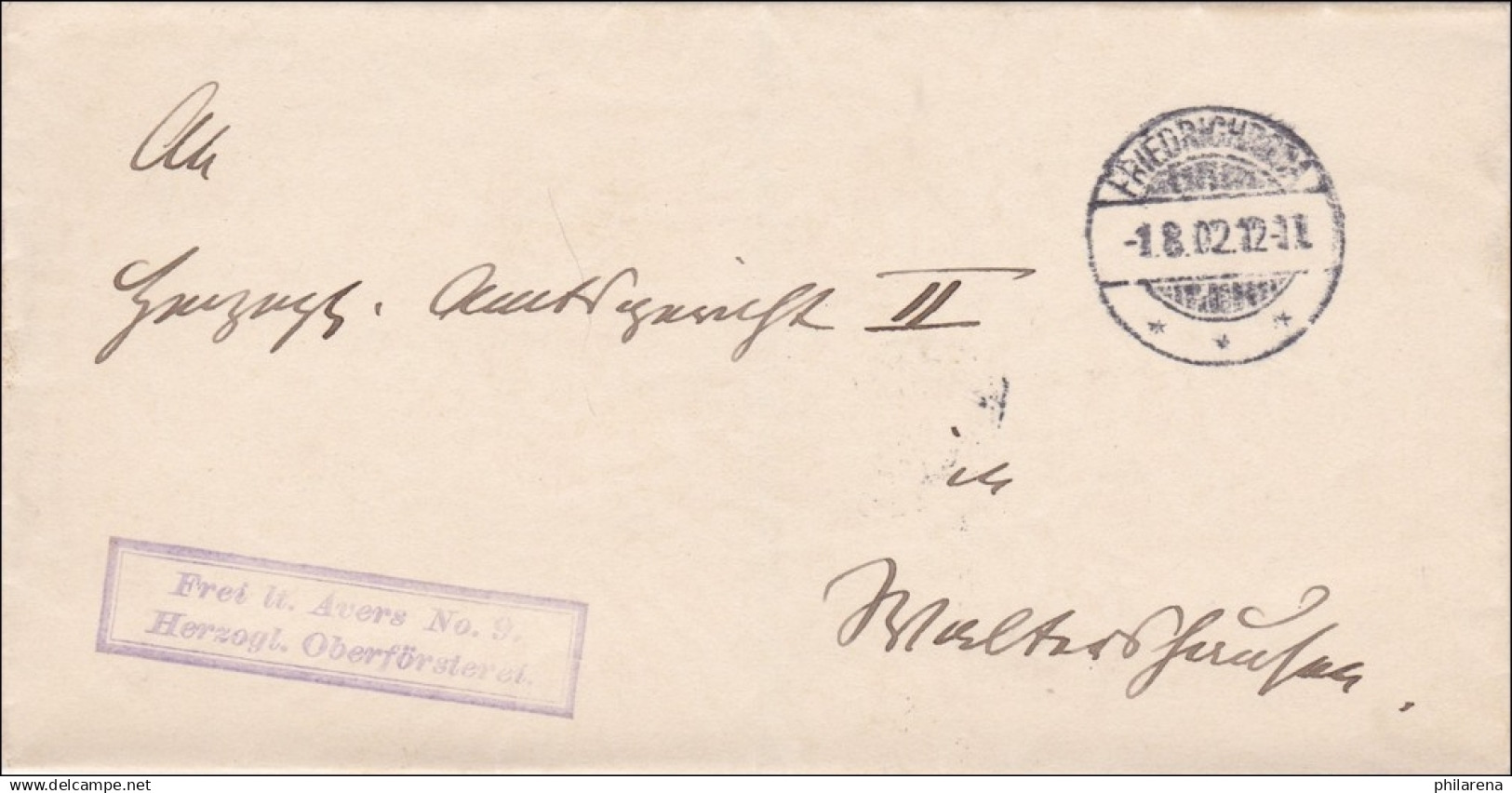 Oberförsterei Friedrichsroda Nach Waltershausen 1902 - Lettres & Documents