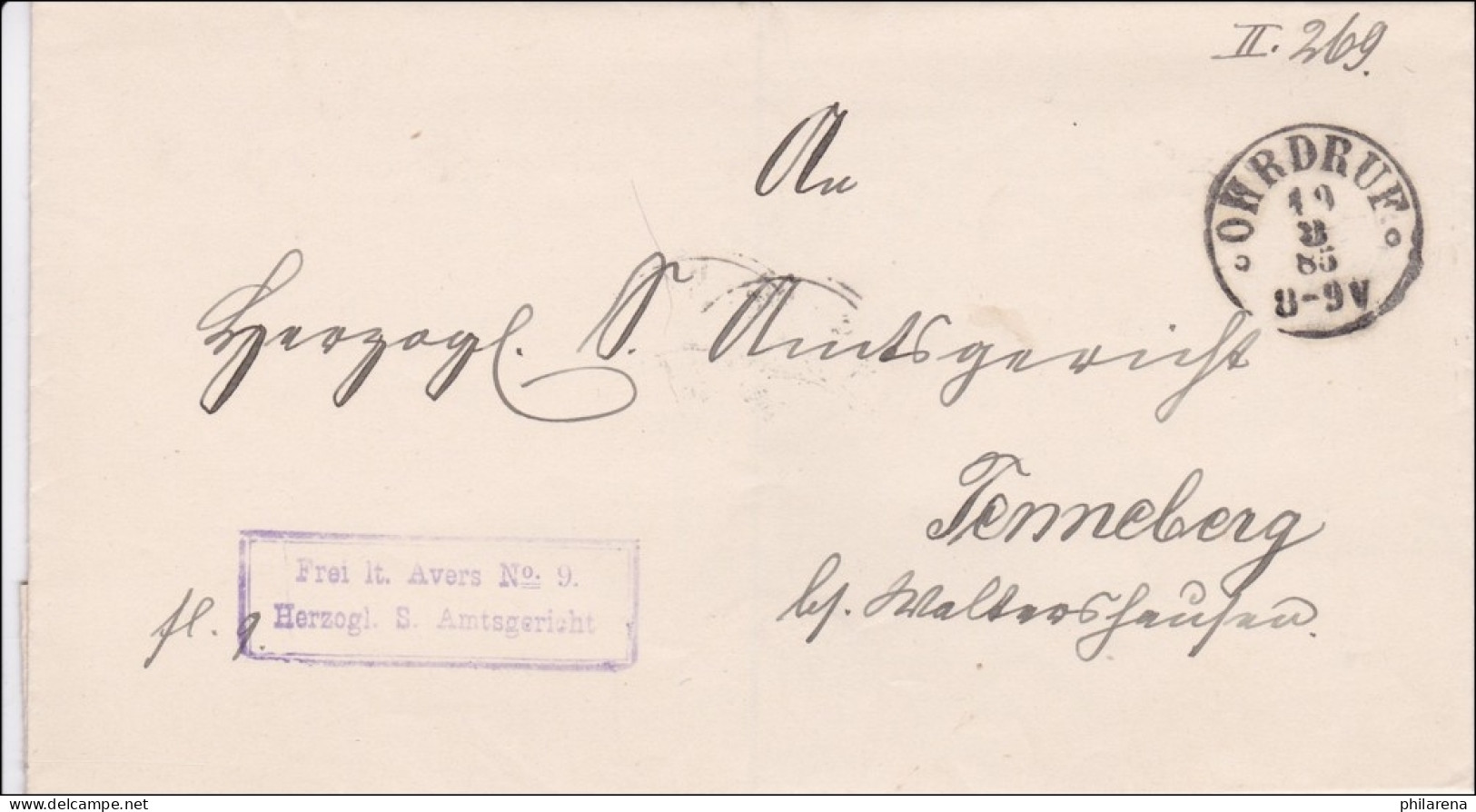 Ohrdruf Nach Tenneberg 1885 - Lettres & Documents
