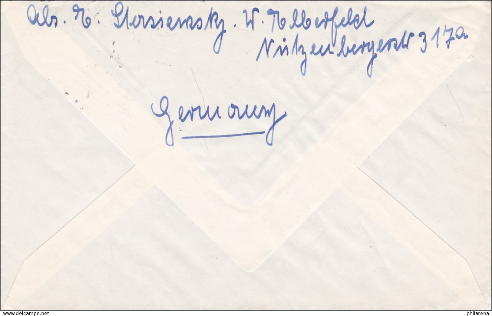 Luftpostbrief Von Wuppertal 1960 Nach USA - Lettres & Documents