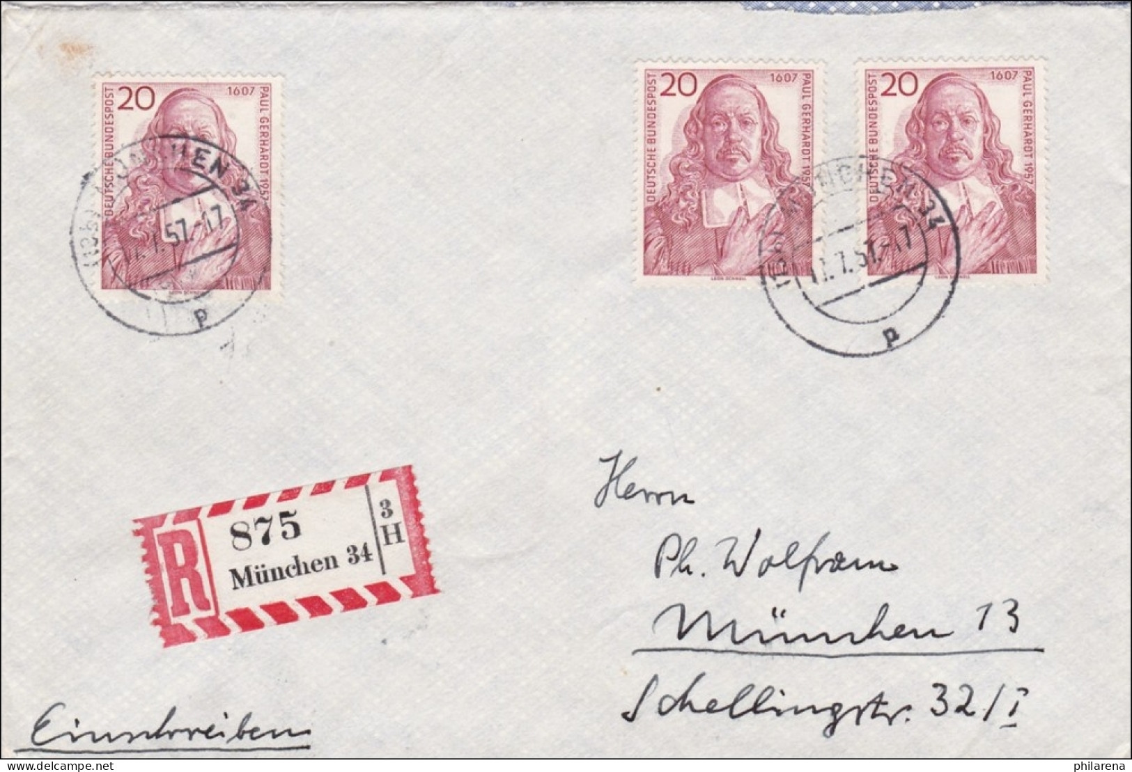 Einschreiben Von München 1957 - Briefe U. Dokumente