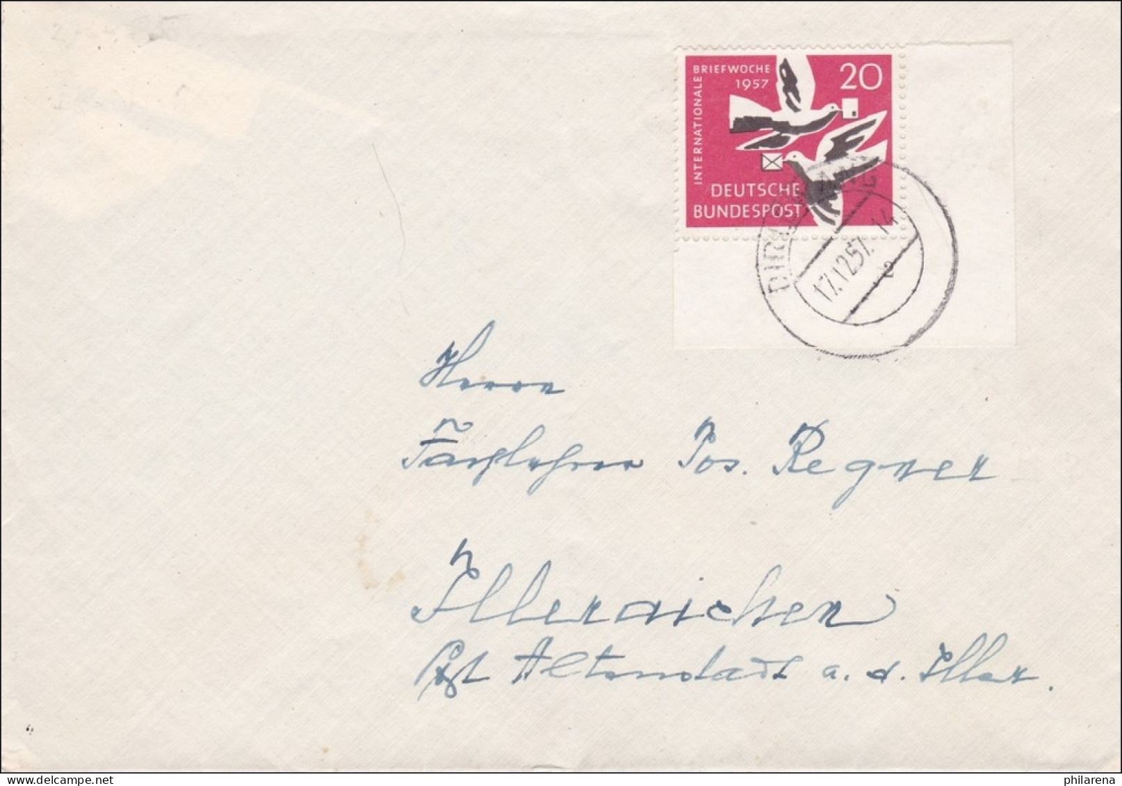 Brief Von Dirlewang Nach Illeraichen 1957 - Eckrand Marke - Covers & Documents