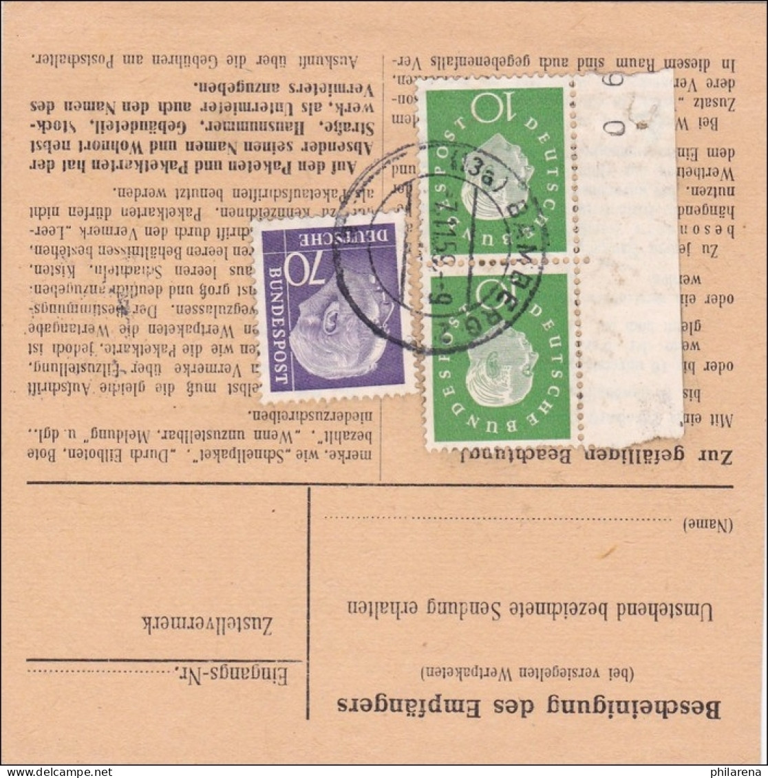 Paketkarte Bramberg über Bamberg 1959 - Covers & Documents