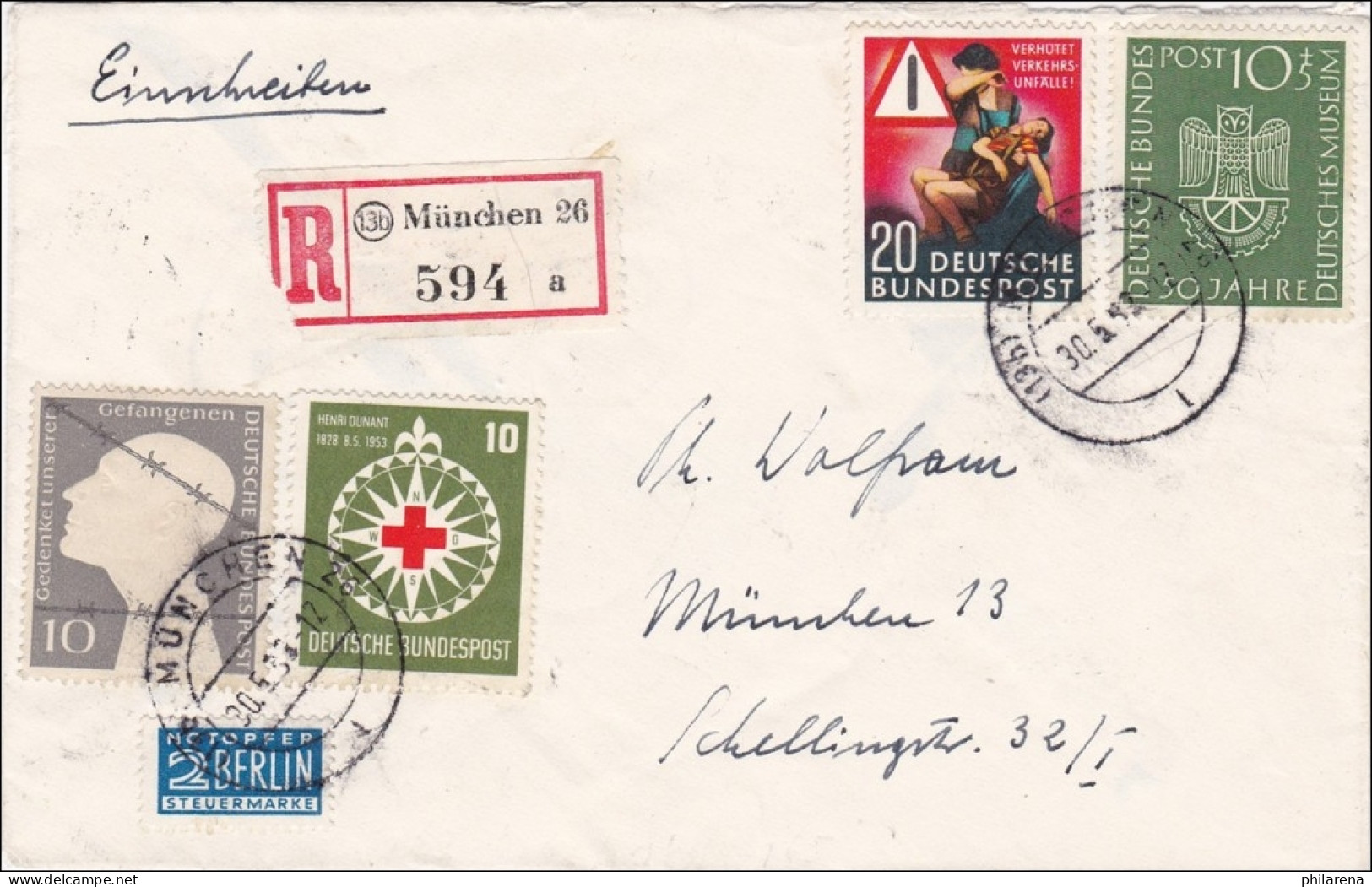 Einschreiben Aus München 1953 - Covers & Documents