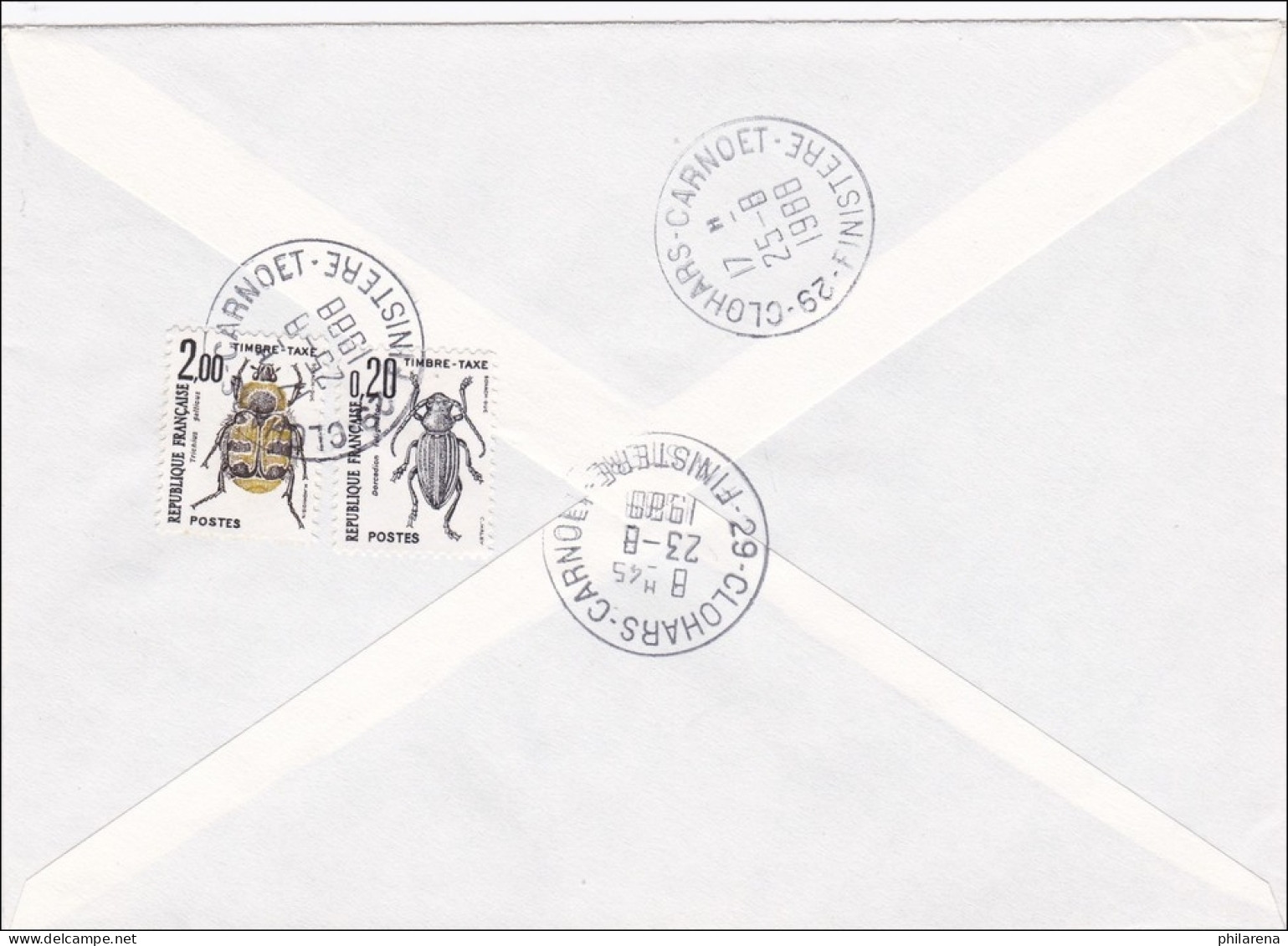 Brief 1988 Nach Frankreich - Nachporto - Käfer - Briefe U. Dokumente