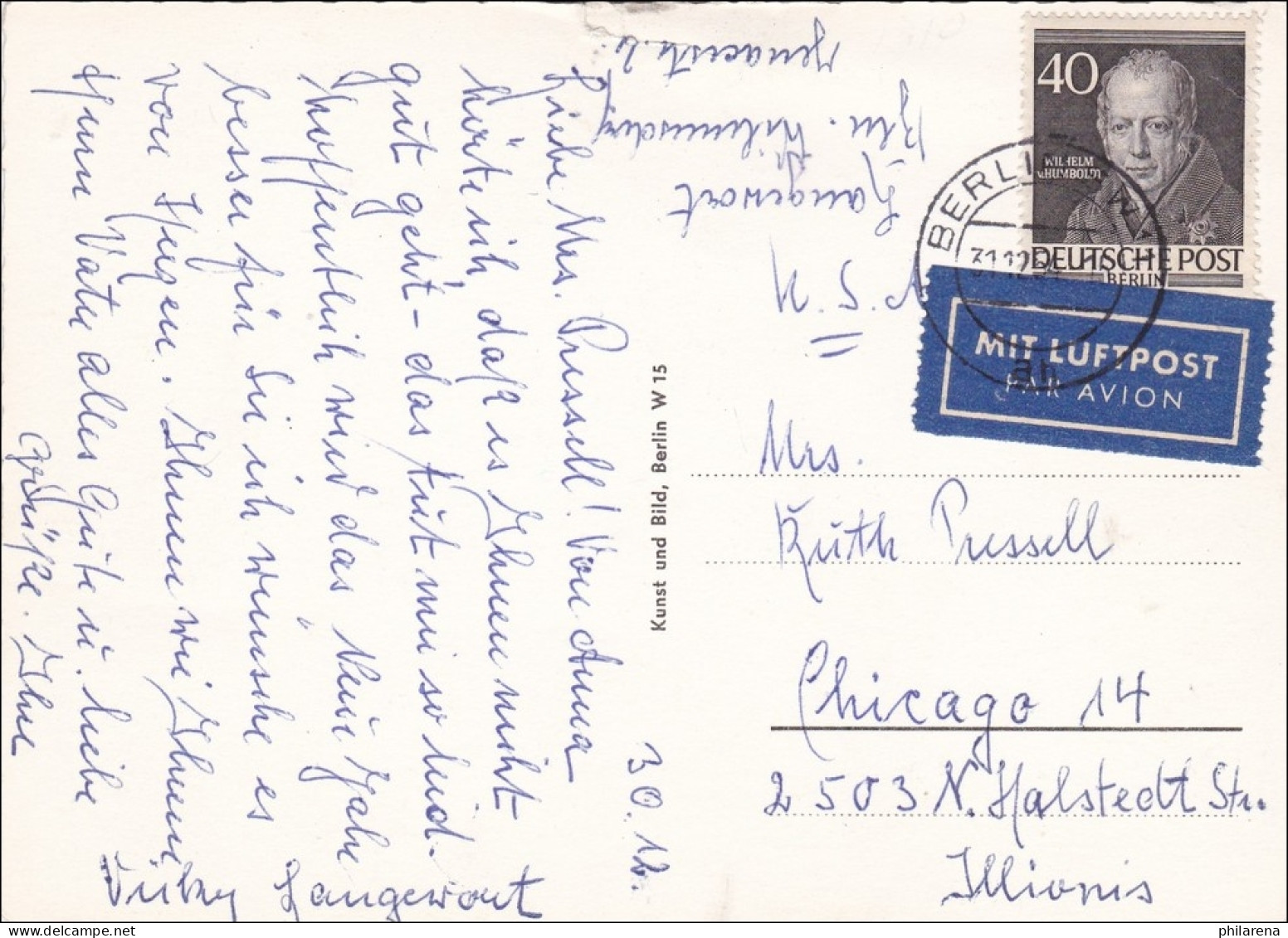 Ansichtskarte Hotel Kempinski 1954 Als Luftpost Nach USA - Lettres & Documents