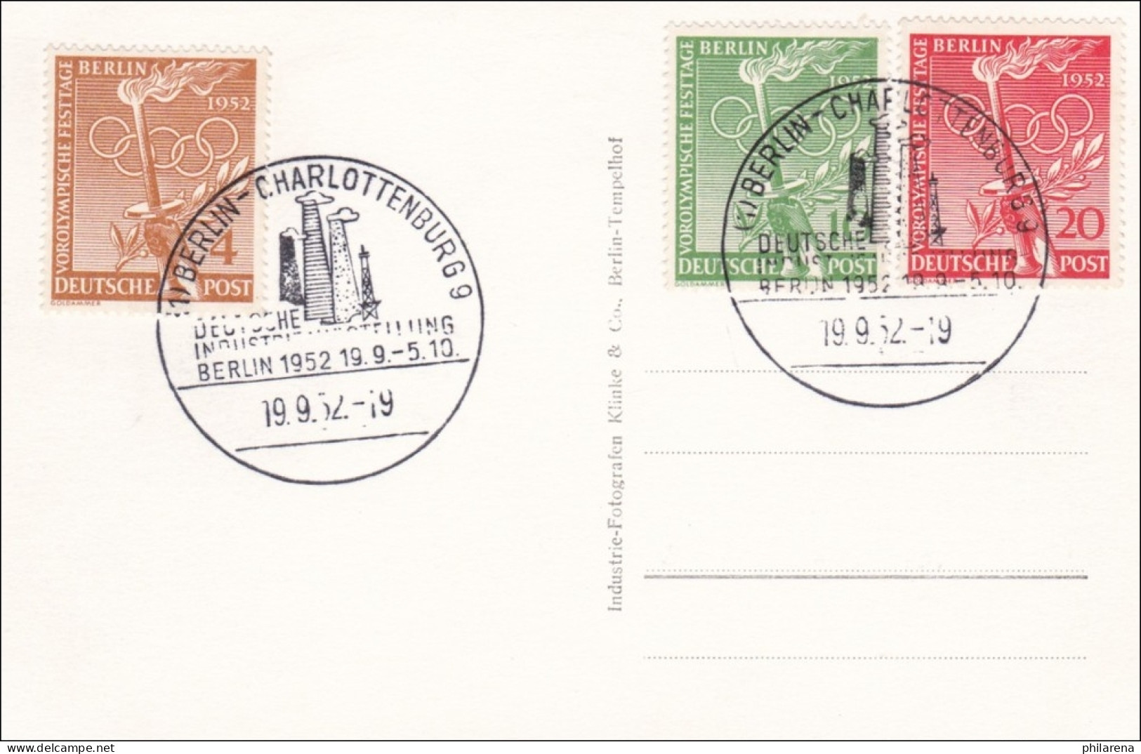 Ansichtskarte Ausstellungshallen Funkturm 1952 - Industrieausstellung - Lettres & Documents