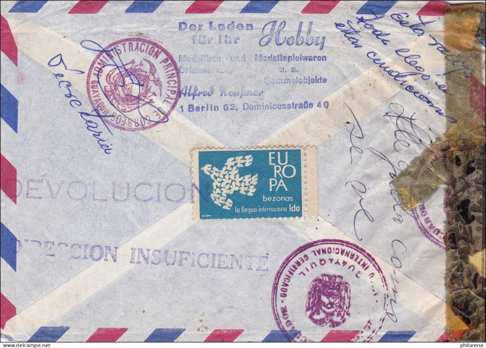 Luftpost Einschreiben Von Berlin Nach Ecuador - Lettres & Documents