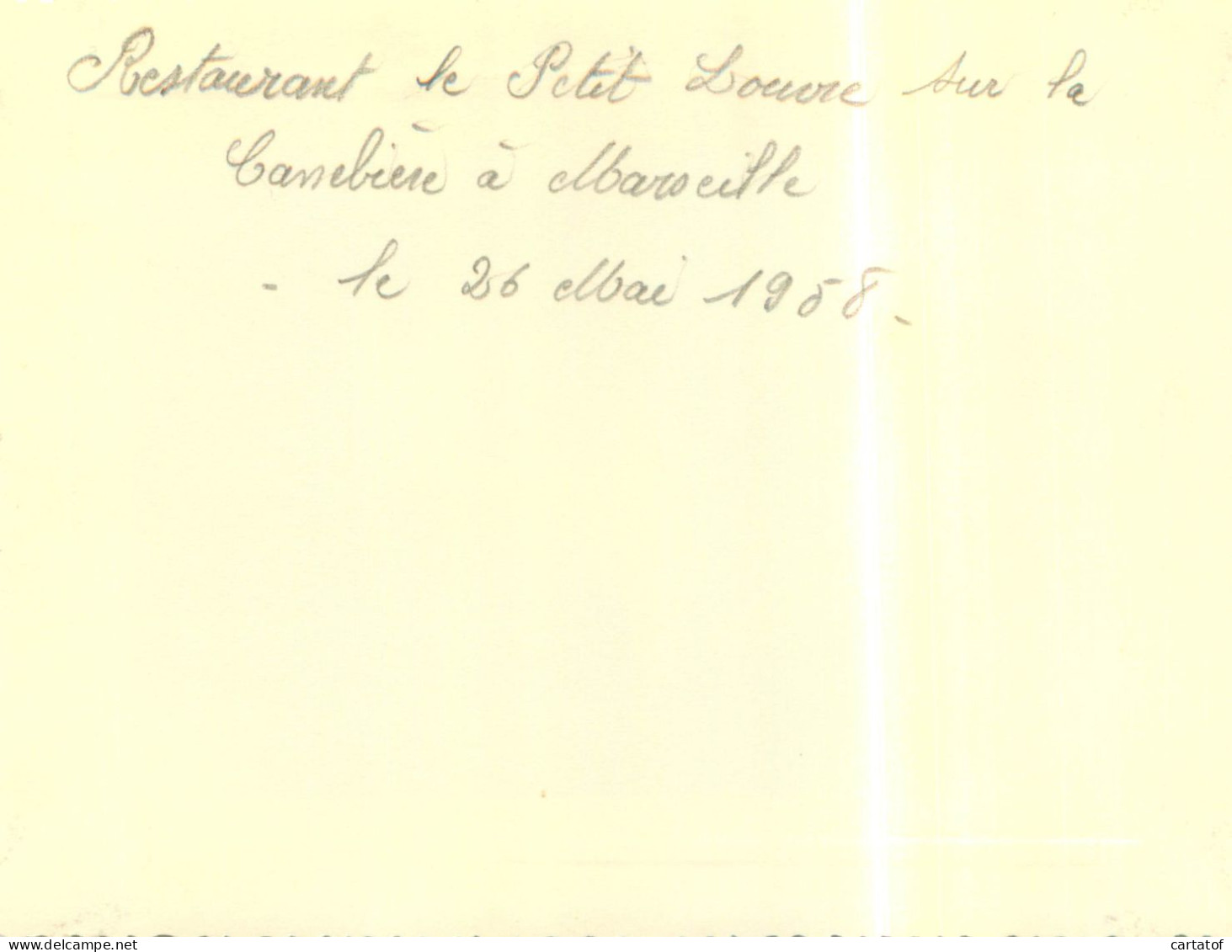 à La Terrasse Du Restaurant LE PETIT LOUVRE Sur La Canebère MARSEILLE 1958 - Sin Clasificación