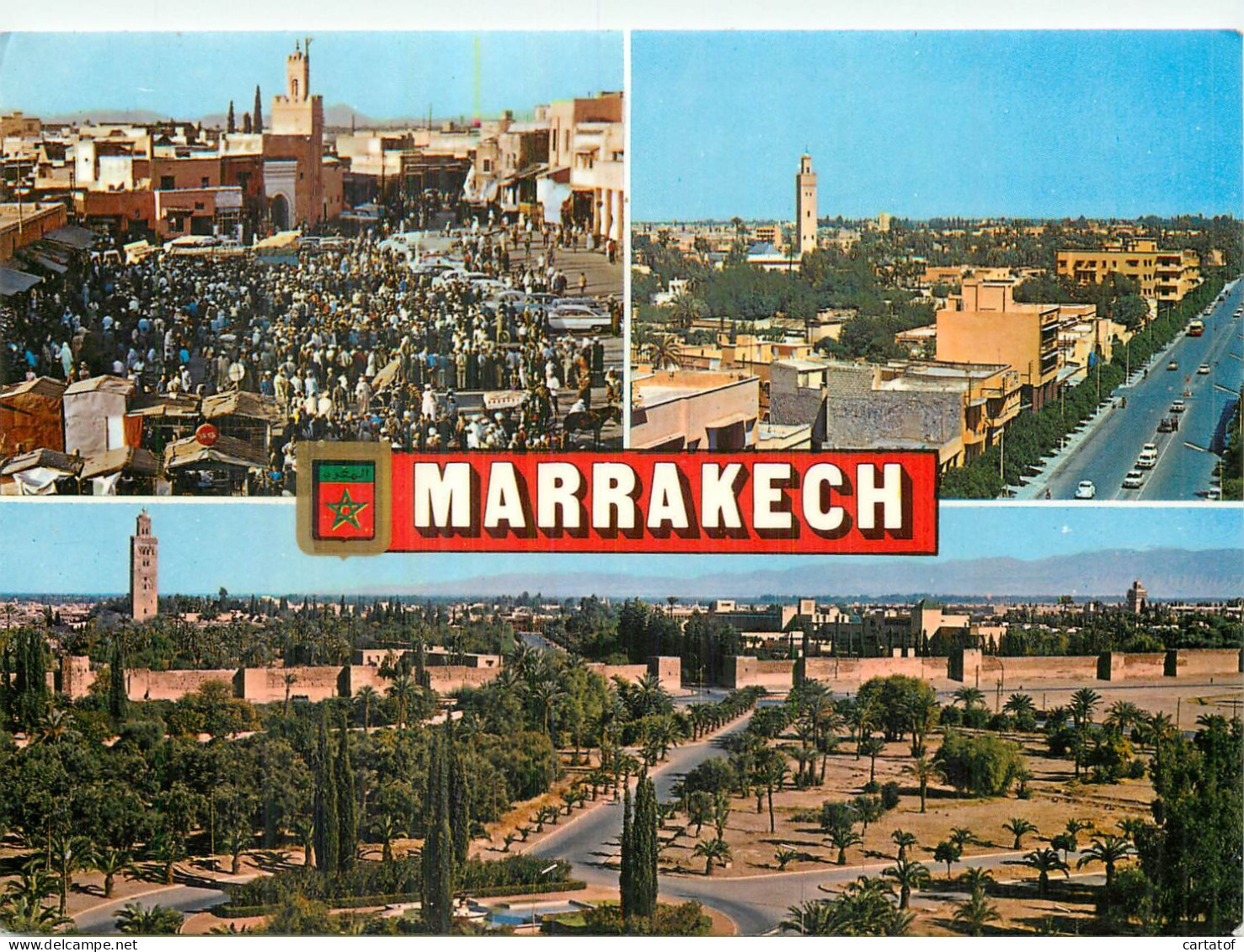 MARRAKECH . CP Multivues . Timbre 0,65 - Marrakesh