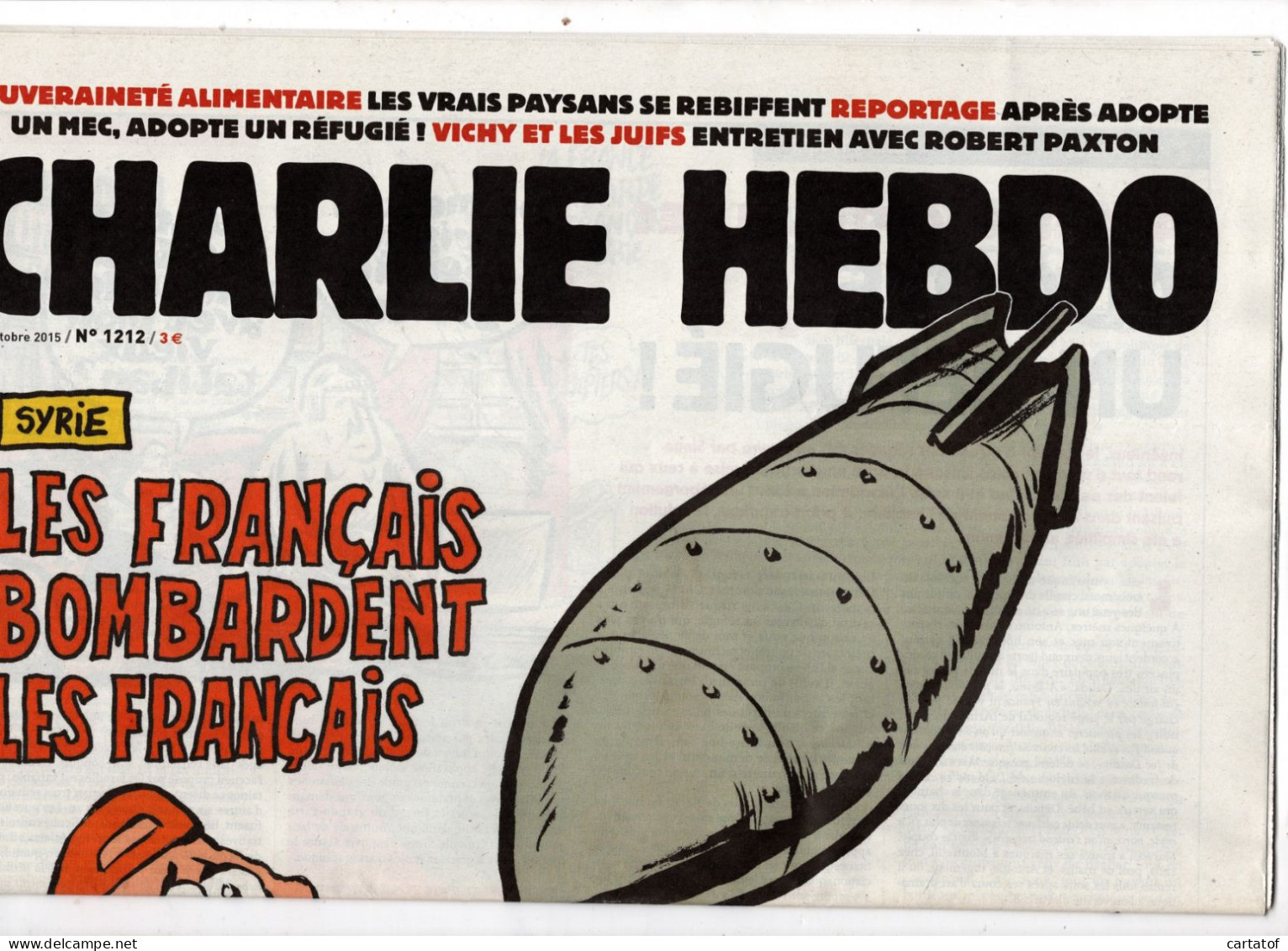 CHARLIE HEBDO N° 1212 . Octobre 2015 - Humor