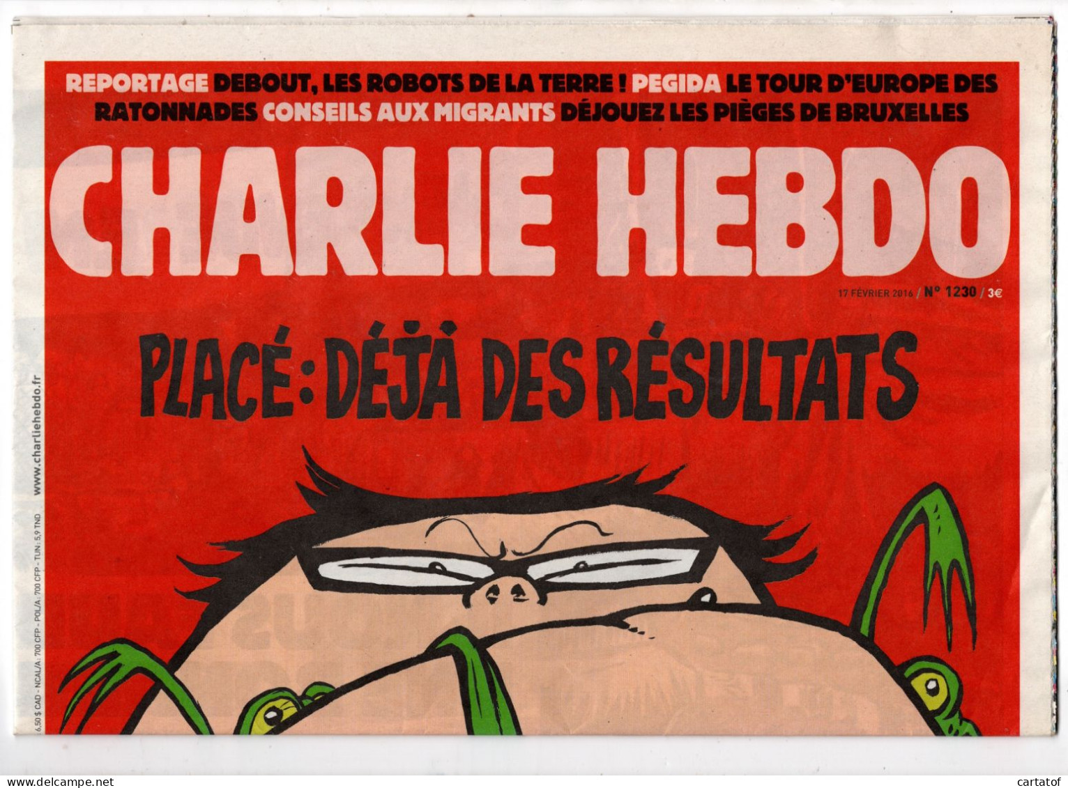 CHARLIE HEBDO N° 1230 .  Février 2016 - Humor