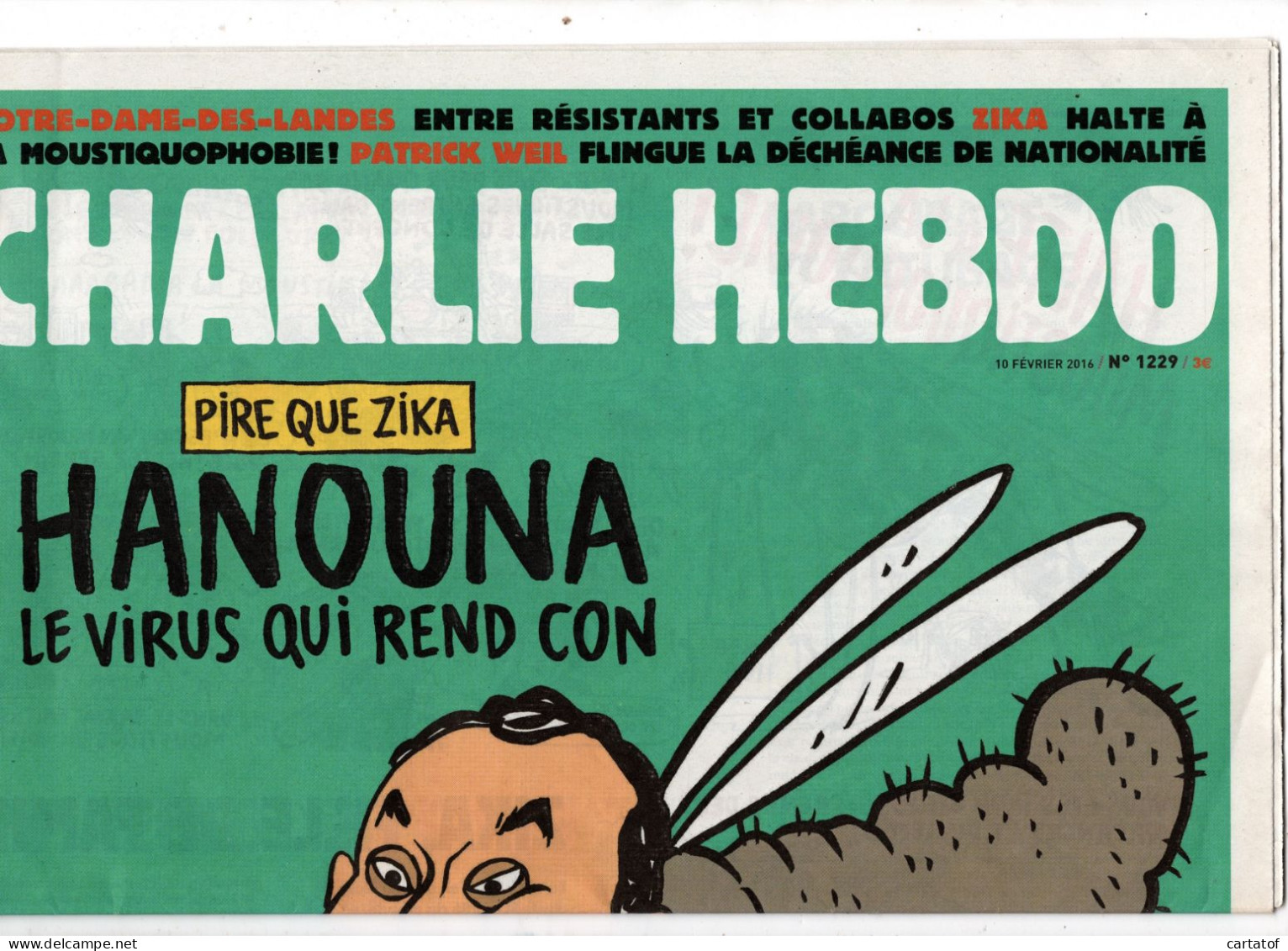 CHARLIE HEBDO N° 1229 .  Février 2016 - Humour