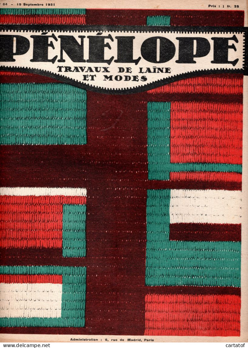 PENELOPE Travaux De Laine Et Modes .N° 64 Septembre 1931 - 1900 - 1949