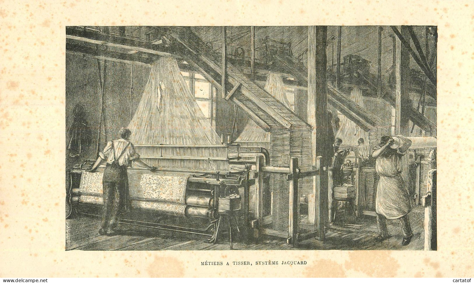 Image (litho) METIERS A TISSER SYSTÈME JACQUARD . Texte Explicatif Au Dos - Otros & Sin Clasificación