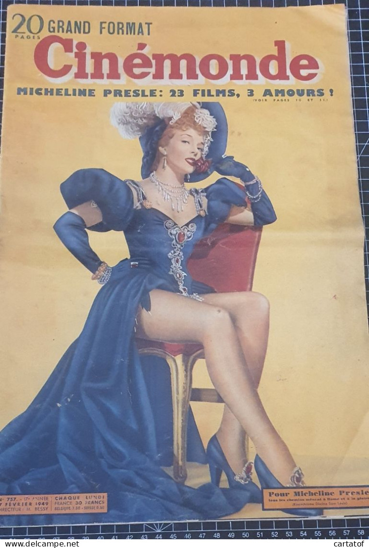 Cinémonde Grand Format Février 1949 MICHELINE PRESLE , ANN BAXTER (voir Descirptif Et Photos) - Cinéma/Télévision
