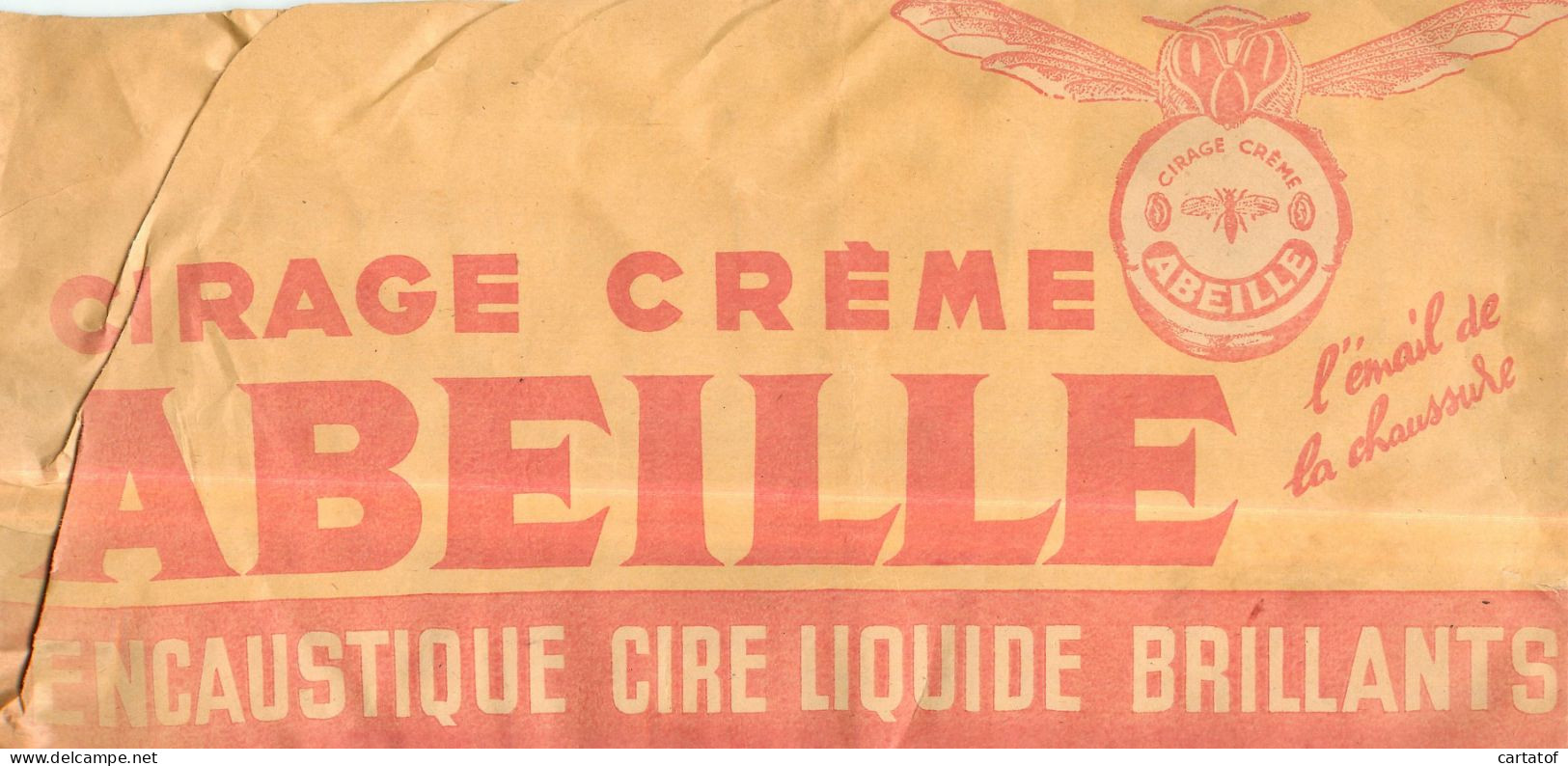 Pochette Papier (couvre-chef Publicitaire Pour Enfant) CIRAGE CREME ABEILLE - Publicités