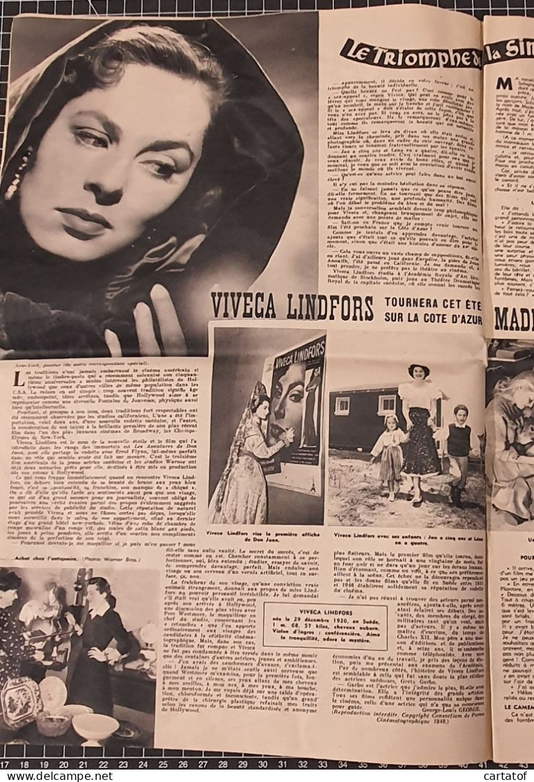 Cinémonde Grand Format Janvier 1949 YVES MONTAND Rita HAYWORTH (voir Descirptif Et Photos) - Kino/Fernsehen