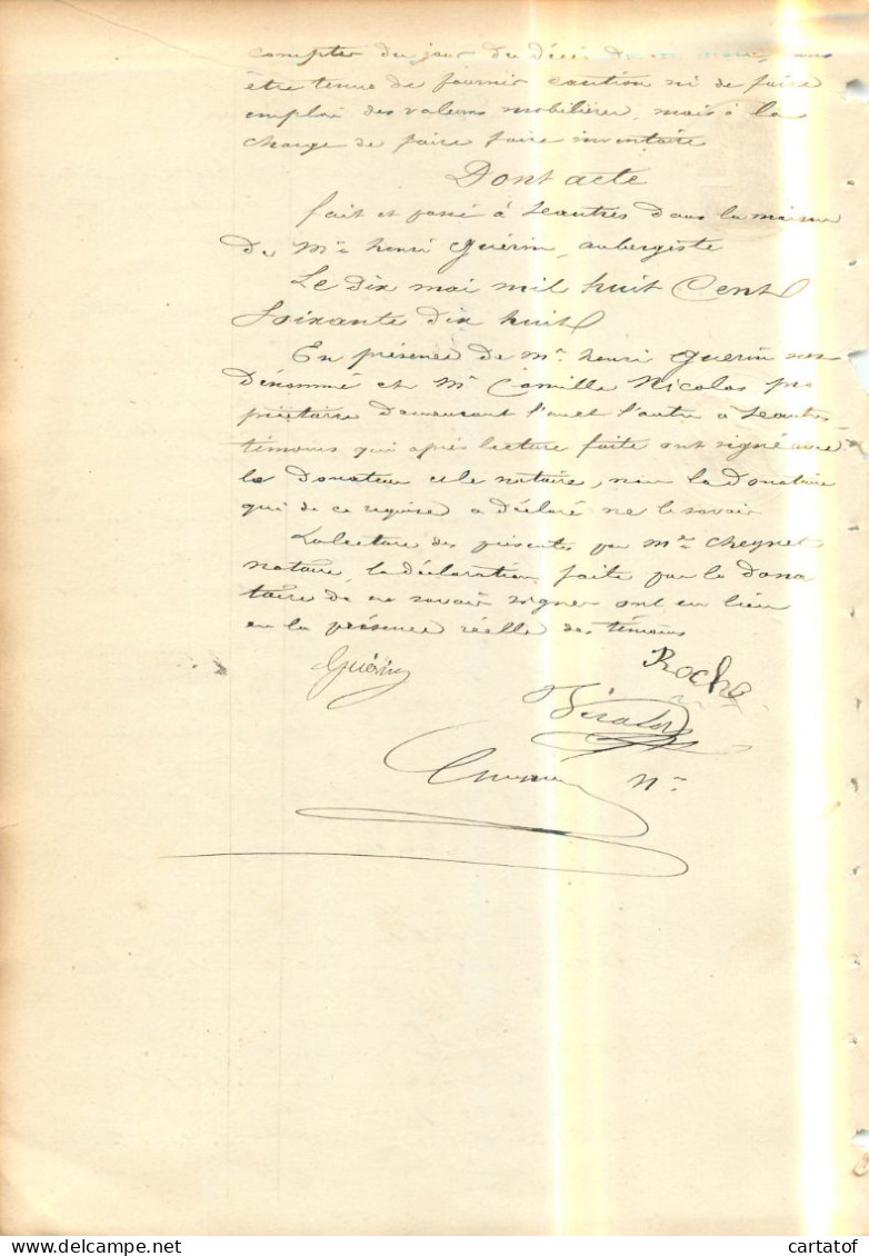 Donation Entre Epoux En 1978 CHEYNET Notaire à Meysse Pour Etienne ROCHE … - Manuscripts