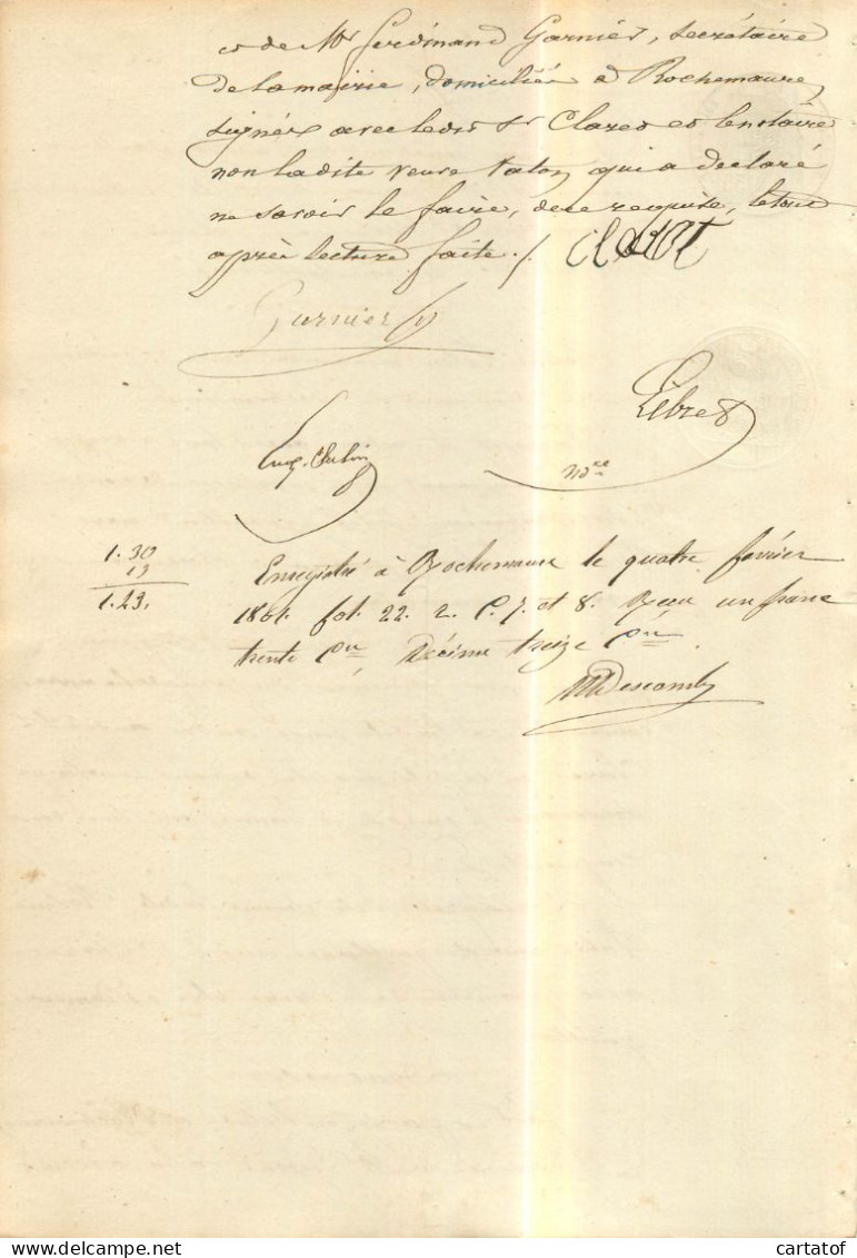 Quittance En 1861 Notaire Lebre à Rochemaure Pour Rosine VATON … - Manoscritti