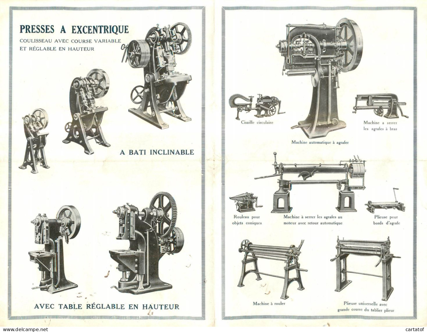 Depliant Publicitaire ACHARD & Cie BADY & FOURNIER à PARIS . Machines D'atelier - Publicités