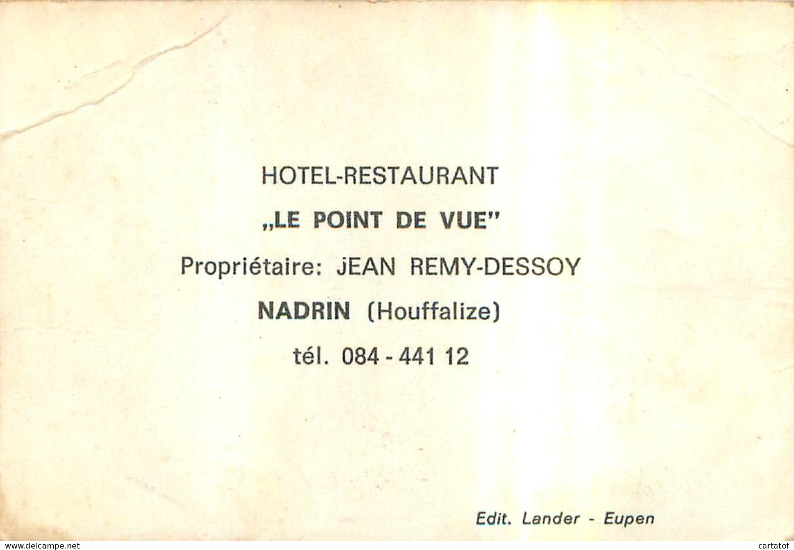 Hotel Restaurant LE PINT DE VUE . NADRIN . - Advertising