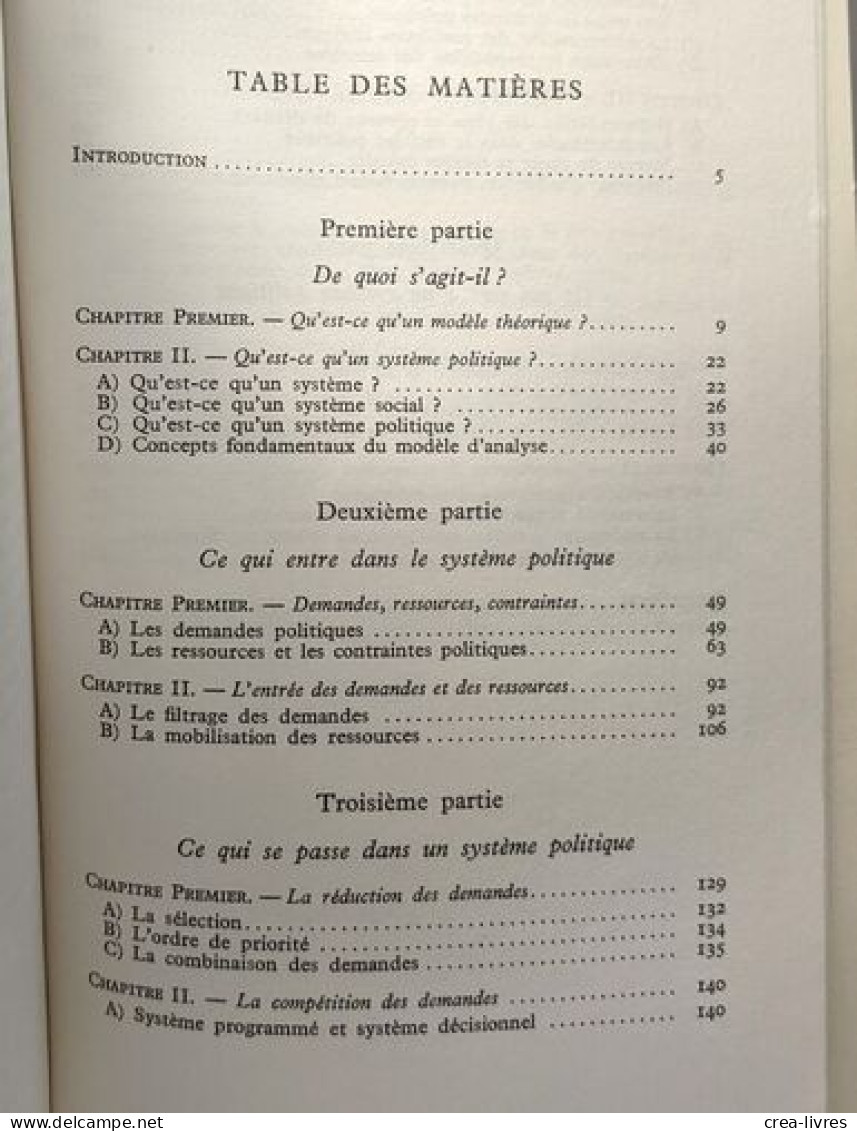 L'analyse Des Systèmes Politiques / Coll. SUP - Politique