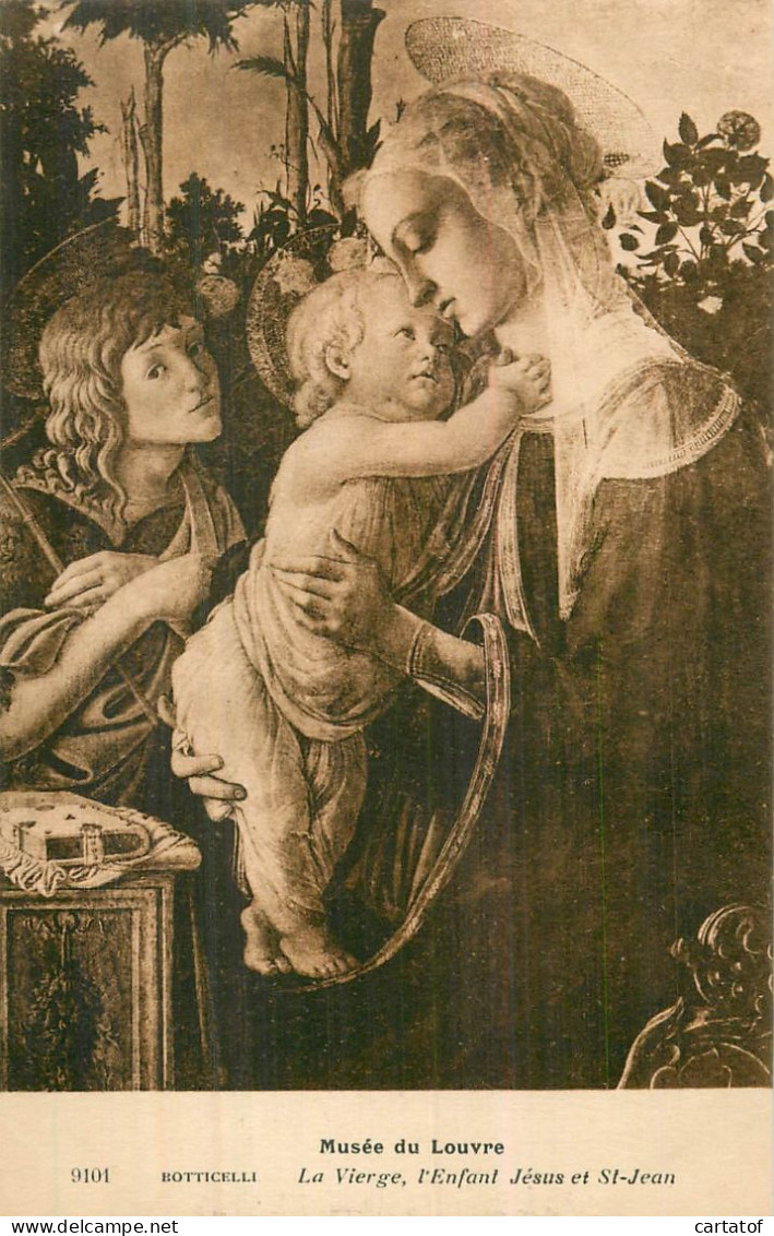 Musée Du LOUVRE . La Vierge, L'Enfant Jésus Et St-Jean . BOTTICELLI - Malerei & Gemälde