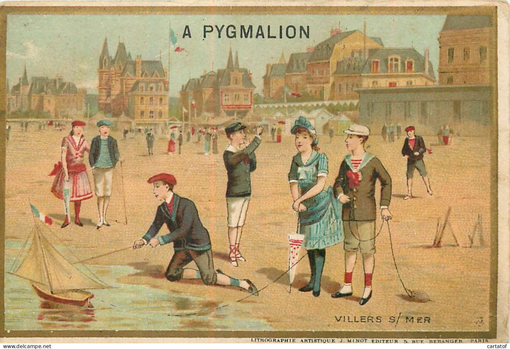 Carte  PYGMALION Grands Magasins De Nouveautés à PARIS . Illustration De VILLERS Sur MER - Cartes De Visite