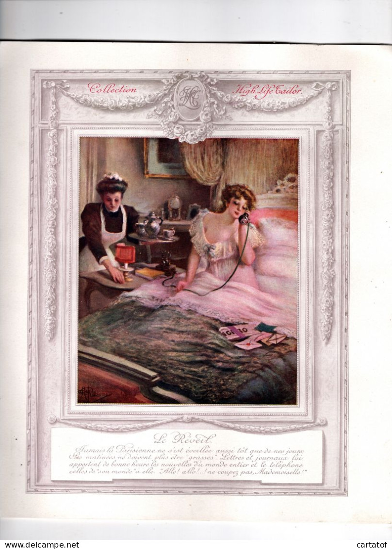 HIGH LIFE TAILOR PARIS .  La Journée D'une Parisienne . Livret De Mode. Superbes Illustrations  Echantillons Tissus - Werbung