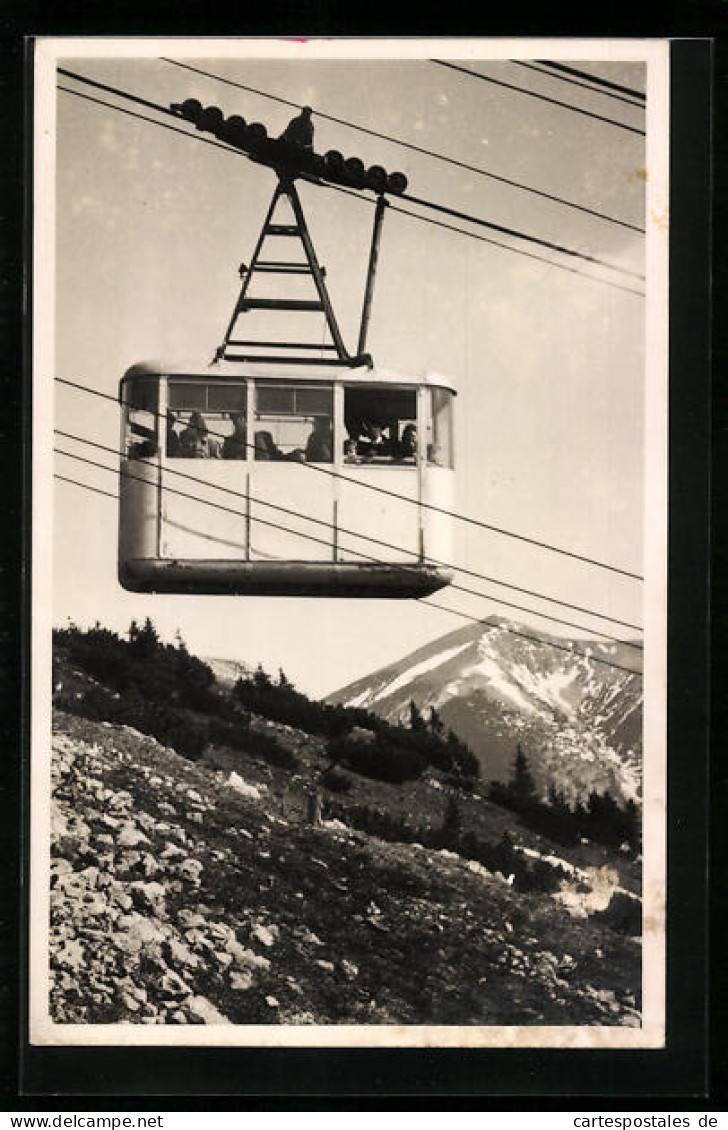 AK Rax, Raxbahn, Blick Gegen Den Schneeberg  - Seilbahnen