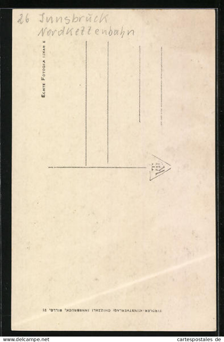 AK Innsbruck, Nordkettenbahn Mit Blick Auf Station Seegrube  - Seilbahnen
