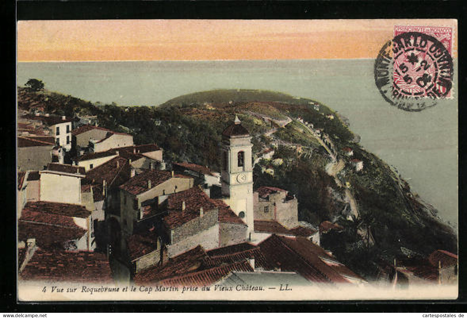 CPA Roquebrune, Vue Sur Roquebrune Et Le Cap Martin Prise Du Vieux Chateau  - Roquebrune-Cap-Martin