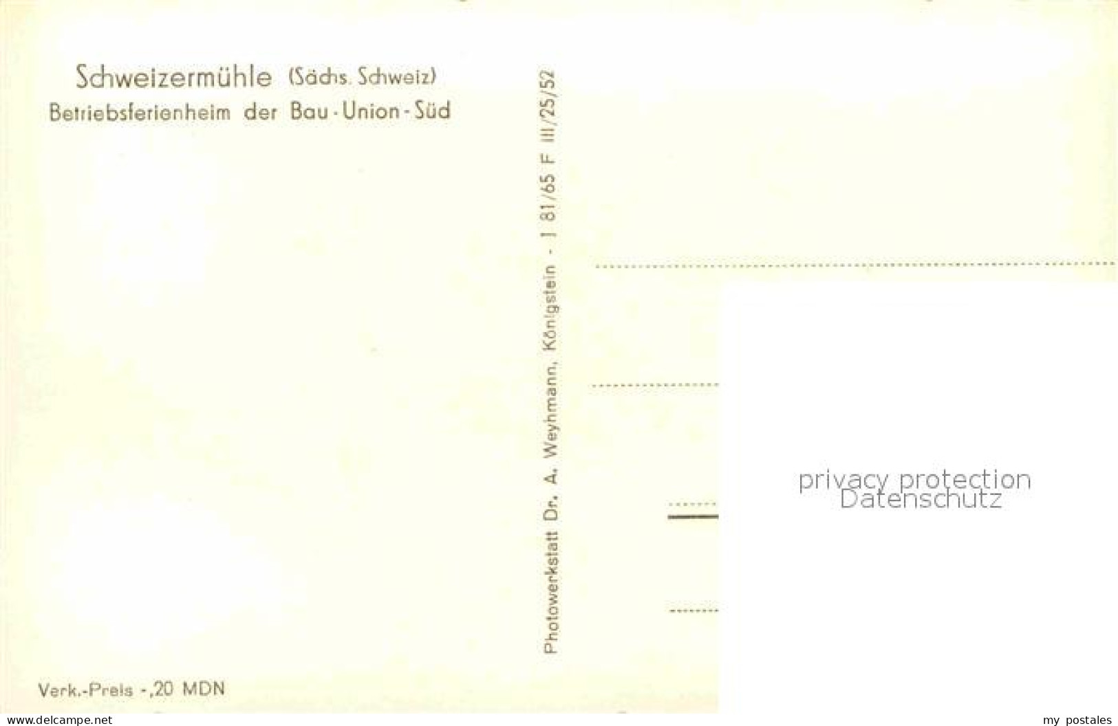 72643012 Schweizermuehle Saechsische Schweiz Betriebsferienheim Der Bau Union Su - Rosenthal-Bielatal