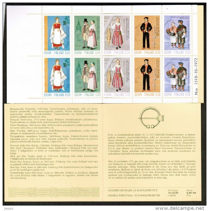 1972 Finland, National Costumes Booklet MNH **. - Carnets