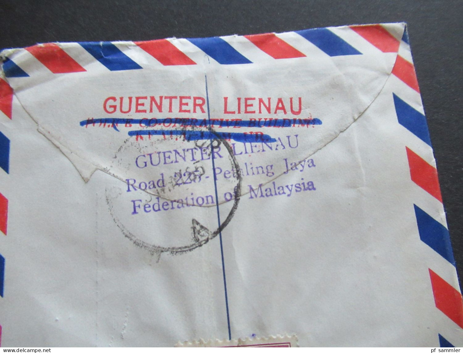 Asien Malaysia 1963 / 1964 Air Mail Luftpost 6 Belege 1x Registered Kuala Lumpur A Abs. Guenter Linau Police Co-operativ