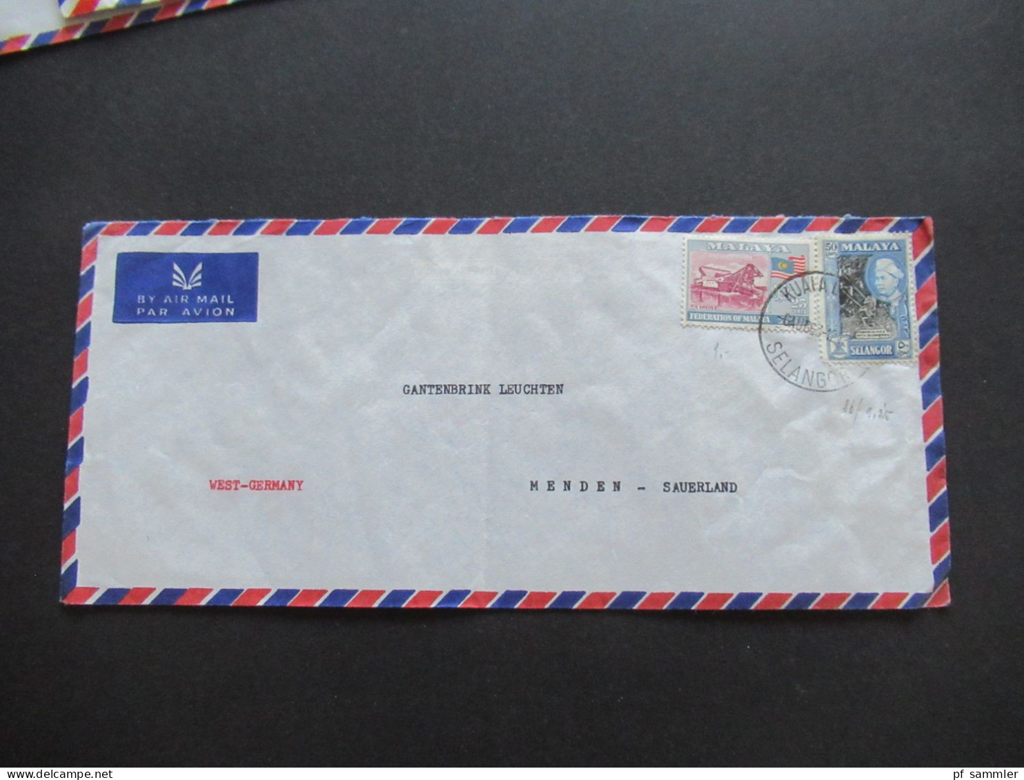 Asien Malaysia 1963 / 1964 Air Mail Luftpost 6 Belege 1x Registered Kuala Lumpur A Abs. Guenter Linau Police Co-operativ