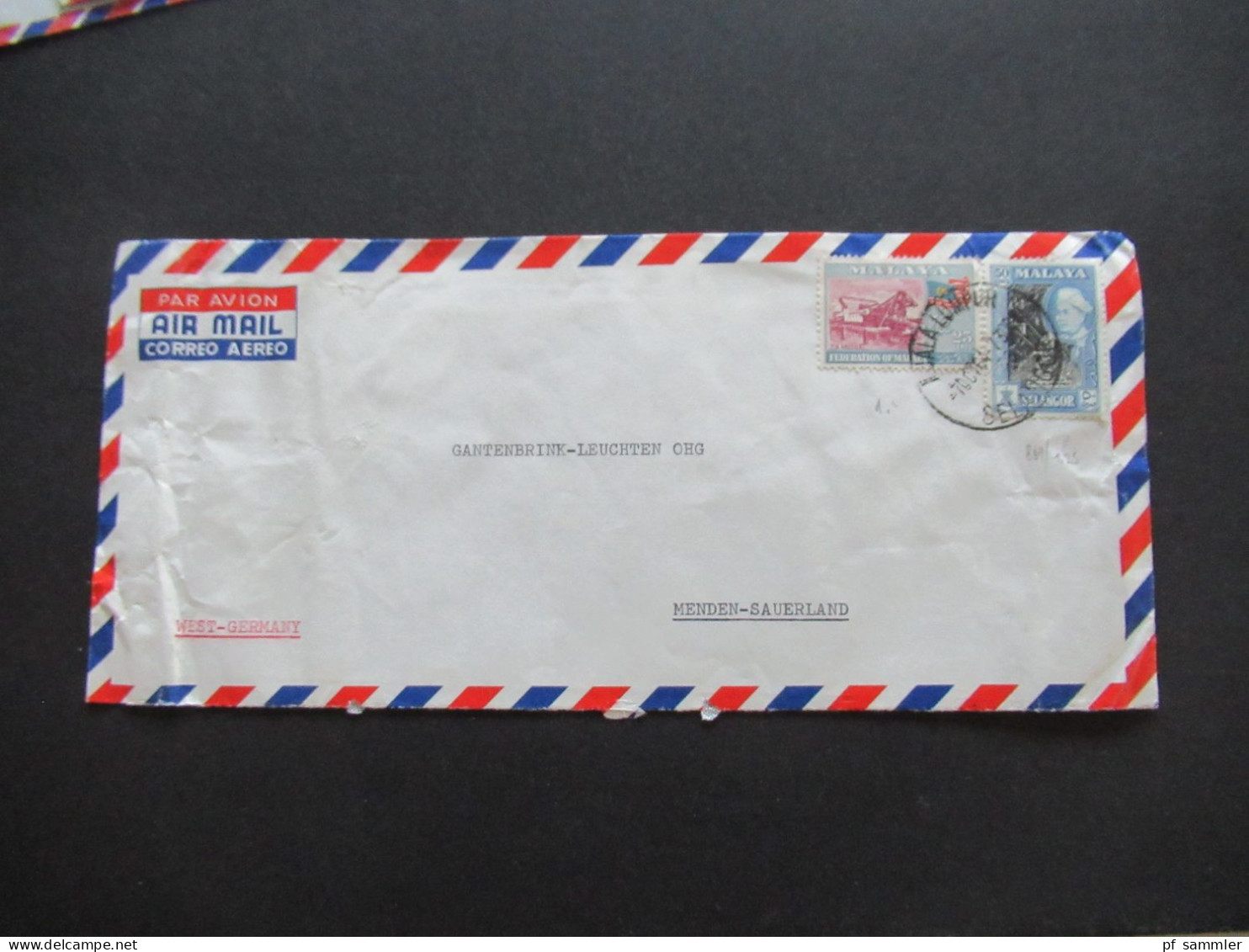 Asien Malaysia 1963 / 1964 Air Mail Luftpost 6 Belege 1x Registered Kuala Lumpur A Abs. Guenter Linau Police Co-operativ