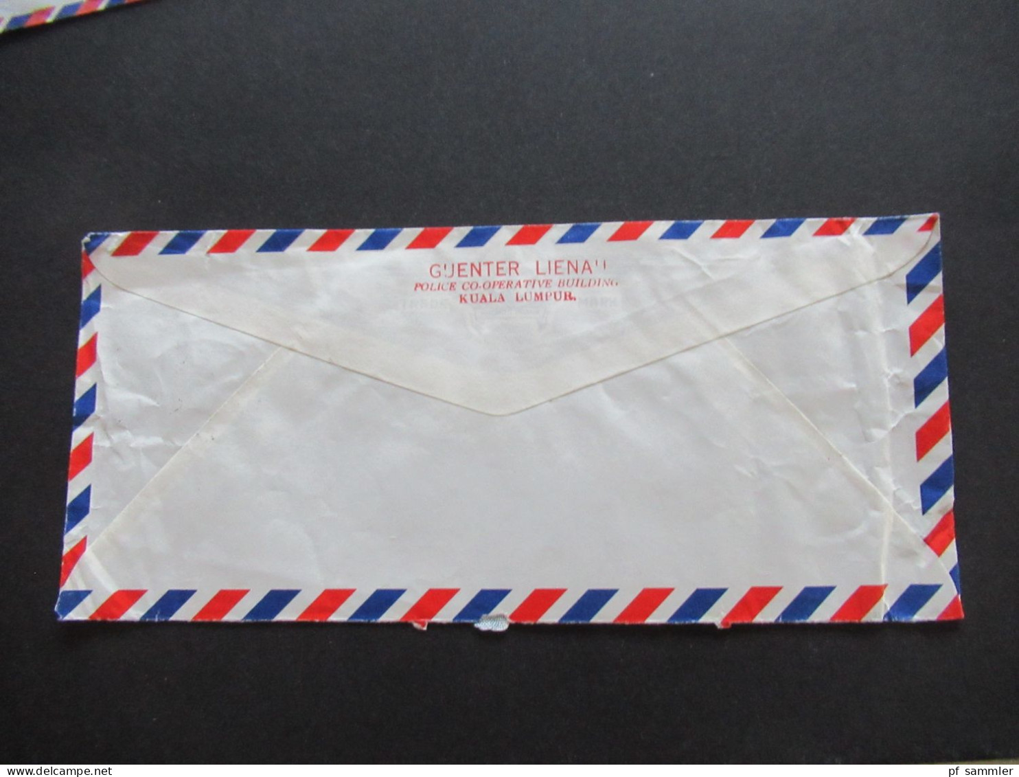 Asien Malaysia 1963 / 1964 Air Mail Luftpost 6 Belege 1x Registered Kuala Lumpur A Abs. Guenter Linau Police Co-operativ
